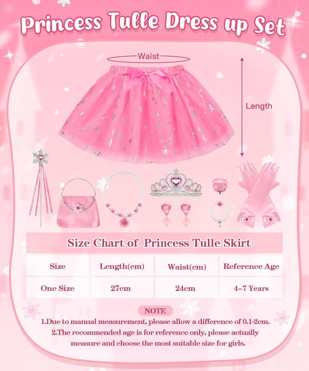 YYDSXK Prinzessin Kostüm Mädchen Rosa 12-tlg