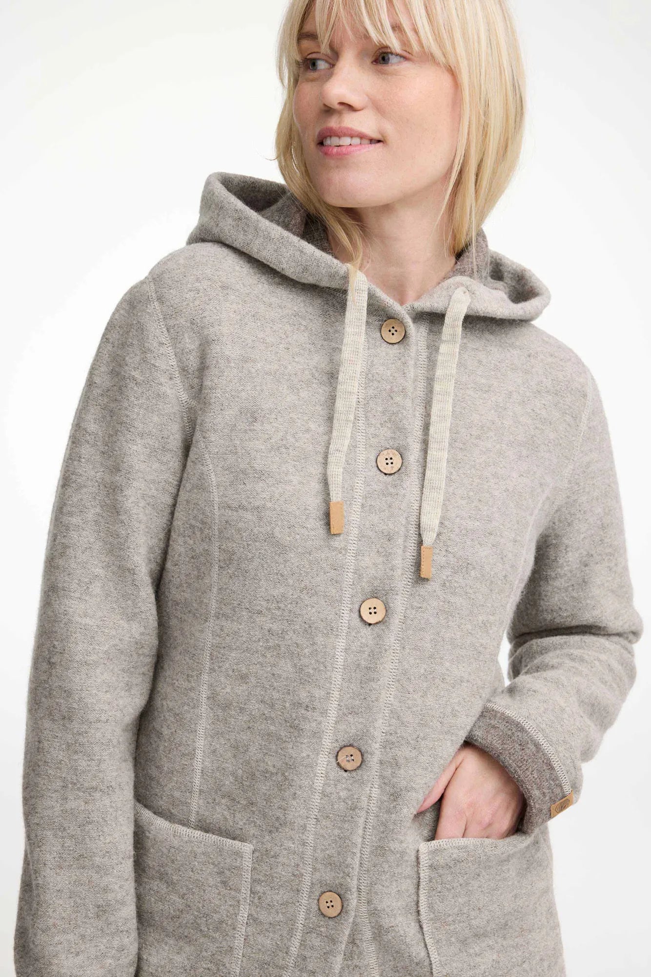 Ivanhoe NLS Dahlia Wolljacke Birch Damen Kapuze