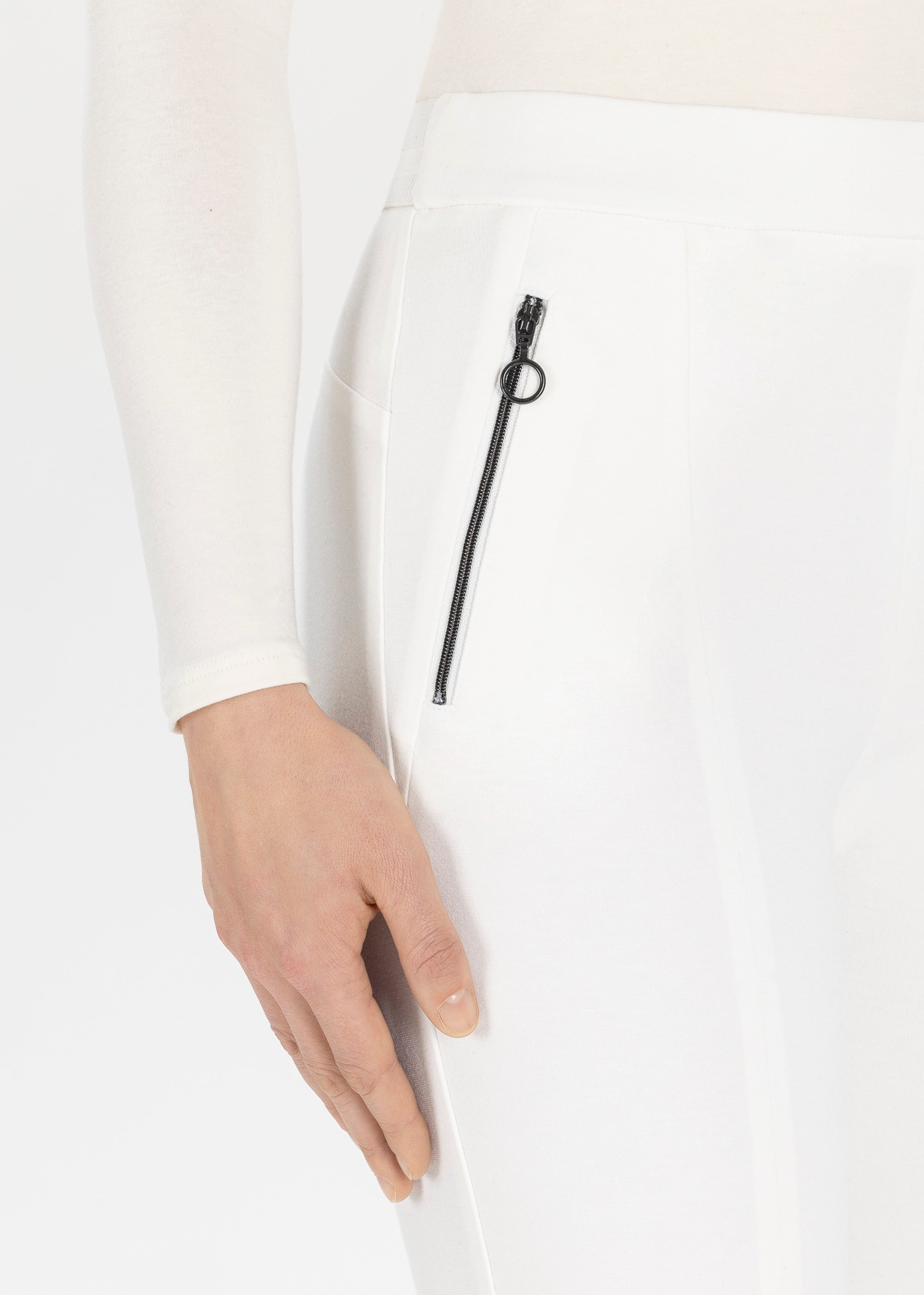 Stehmann Imilia Straight Fit Hose blanc de blanc 7/8 Jersey
