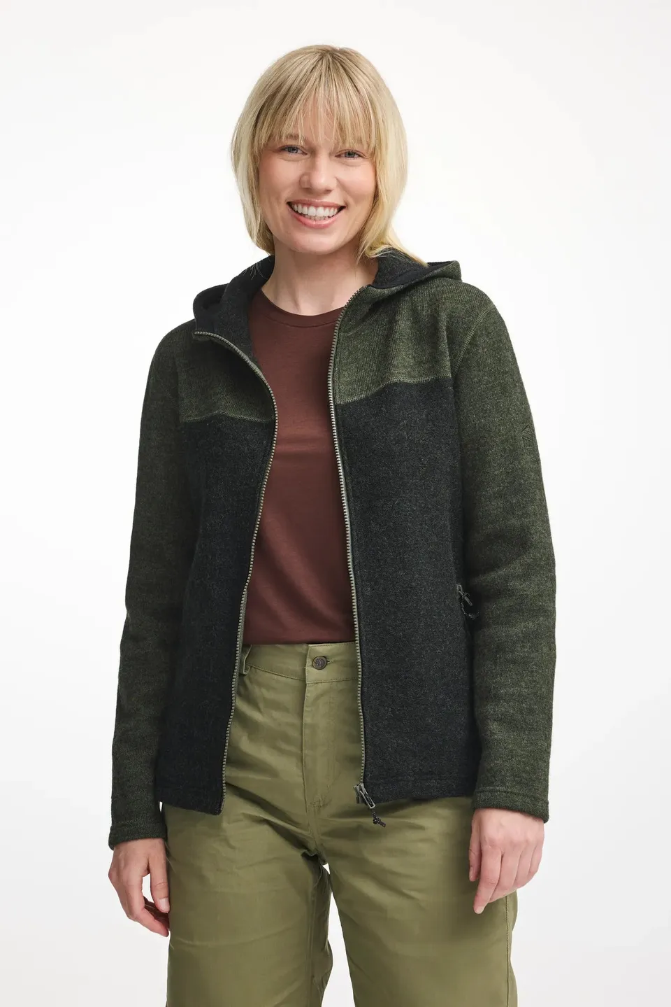 Ivanhoe Hilma Hood Wollhoodie Scarab 100% Wolle Damen