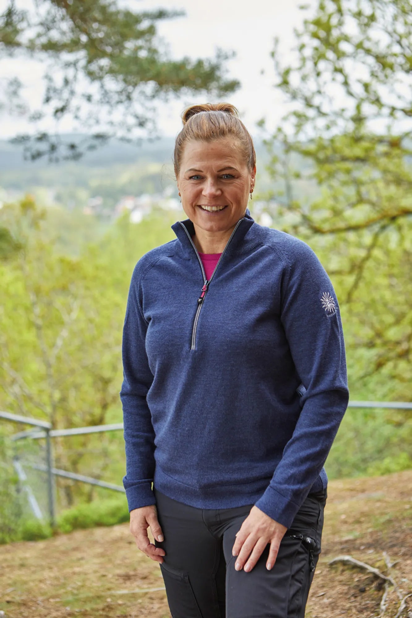 Ivanhoe Jana Half Zip Merinopullover Black 100% Wolle