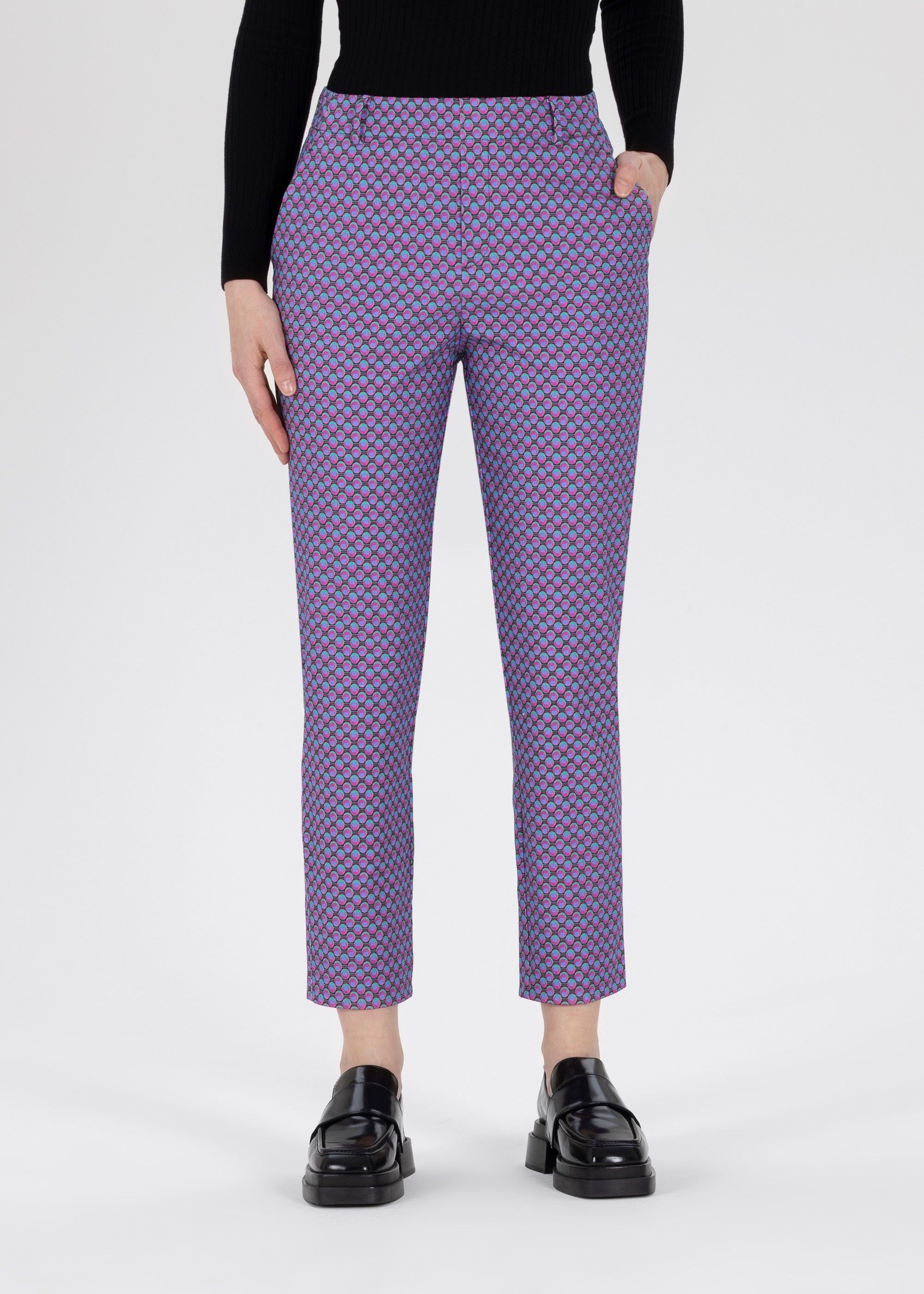 Stehmann Fluor 7/8-Chino Baumwollstretch fuchsia