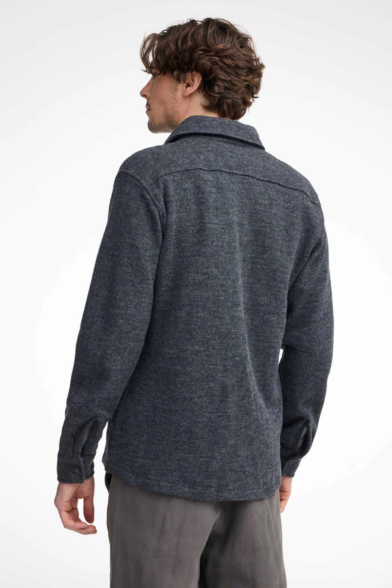 Ivanhoe Grimstorp Overshirt Merinowolle Graphite Marl Herren