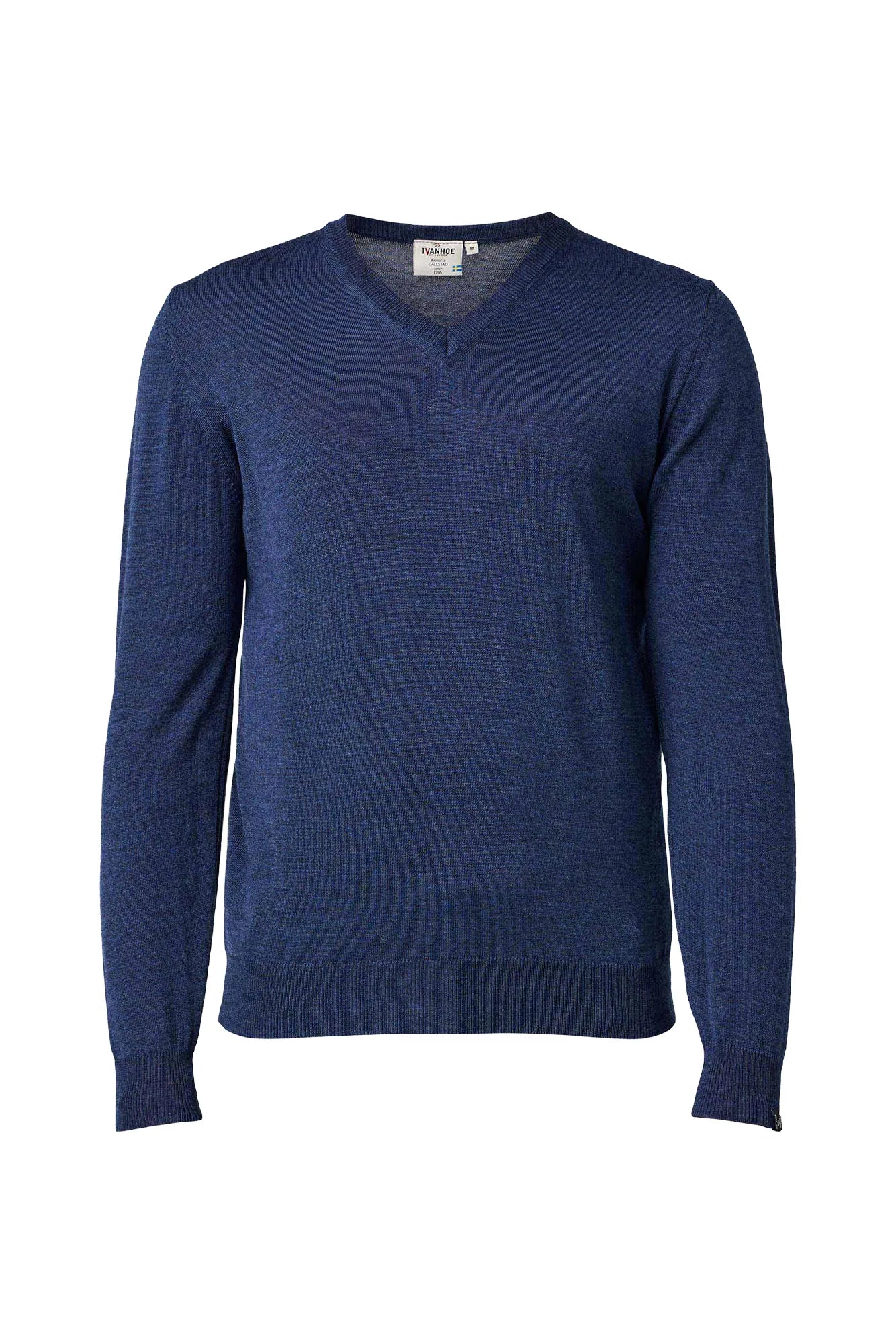 Ivanhoe Merino V-Neck Pullover Steelblue Merino