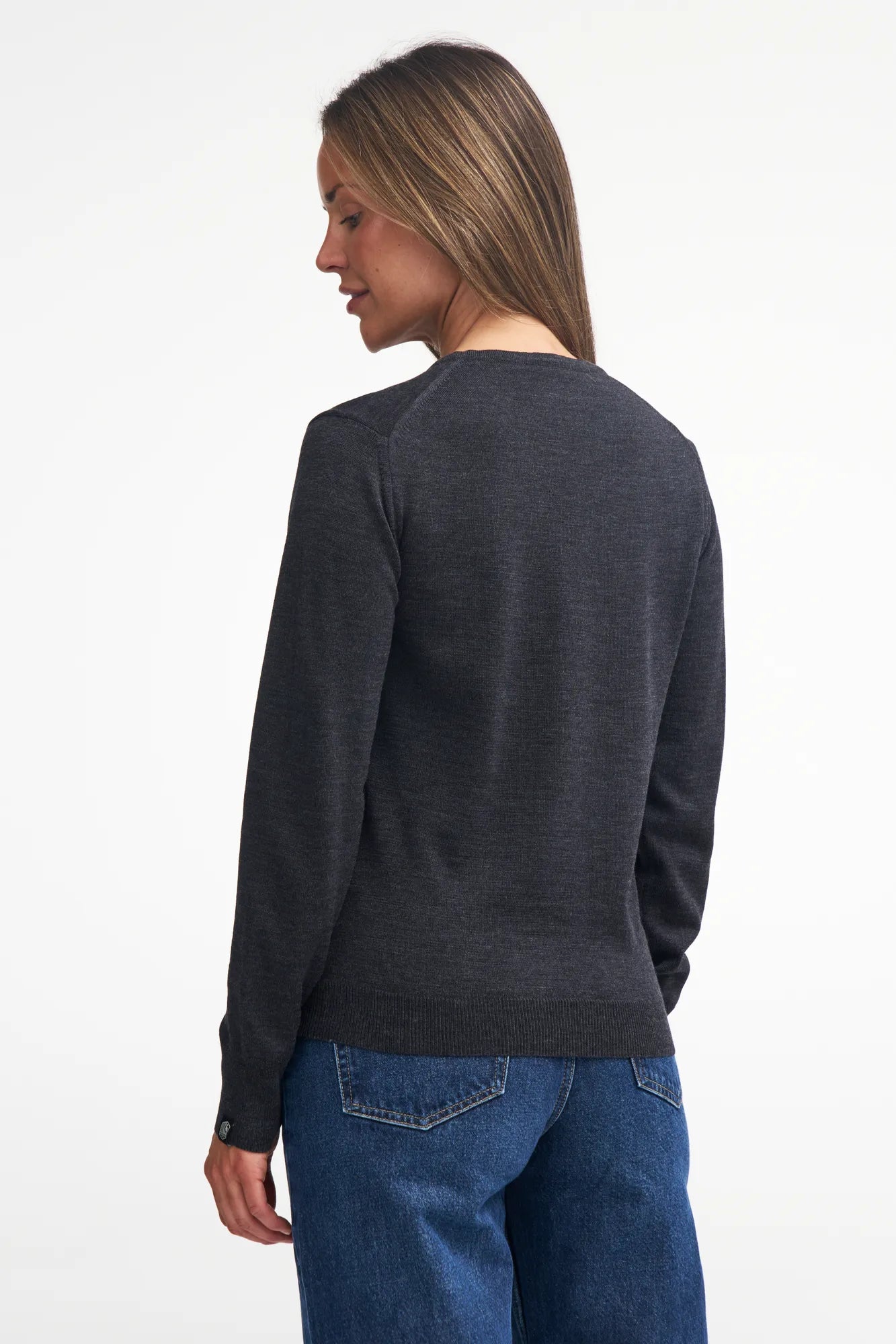 Ivanhoe Merino V-Neck Pullover Steelblue 100% Merino Gr.38