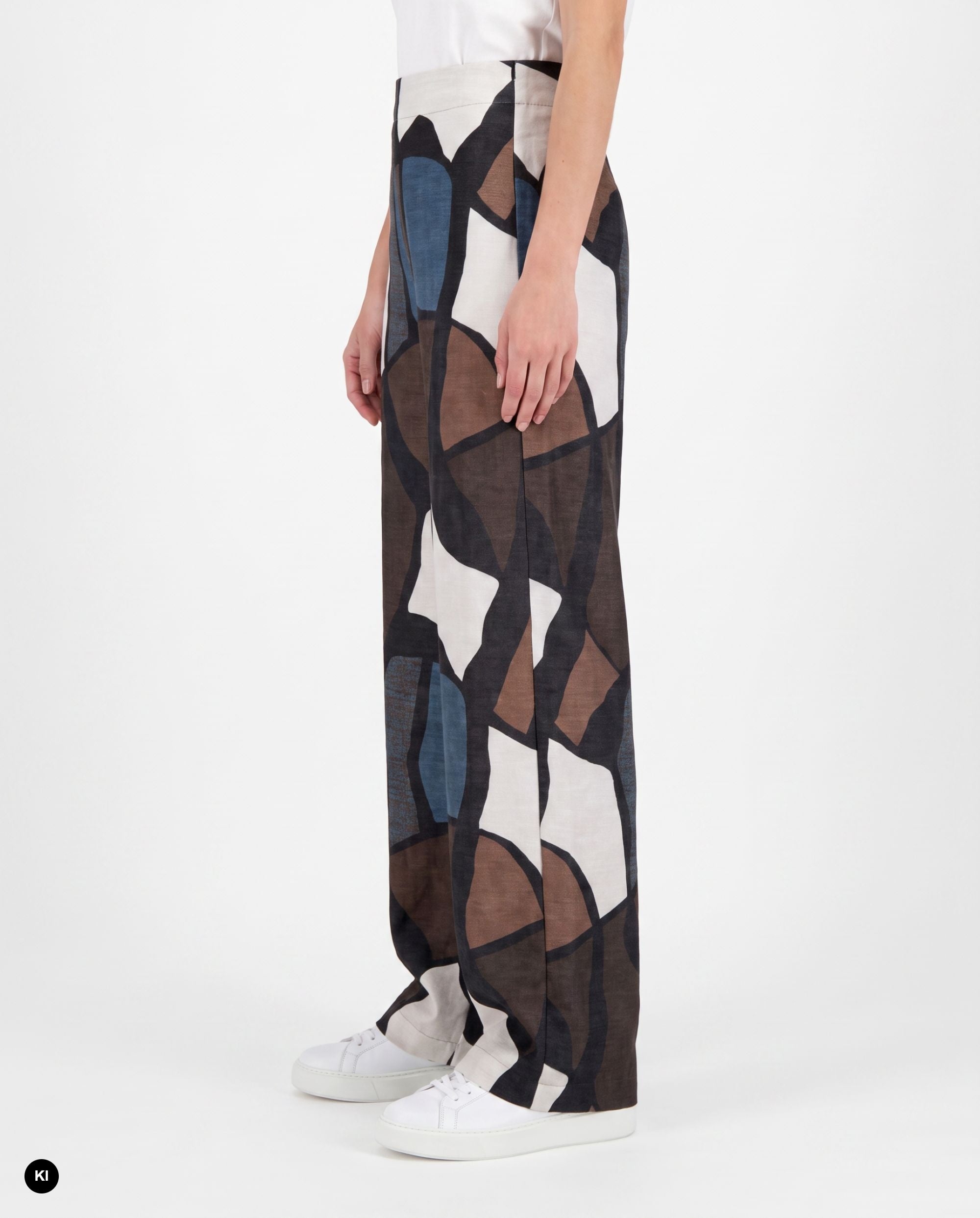 Stehmann Fritzie Velvet Print Hose jeansblau weit