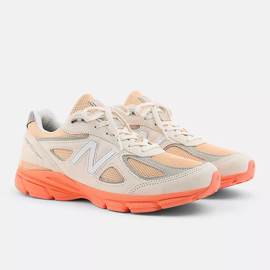 New Balance 990v4 Sneaker Moonbeam/Tangerine Mesh