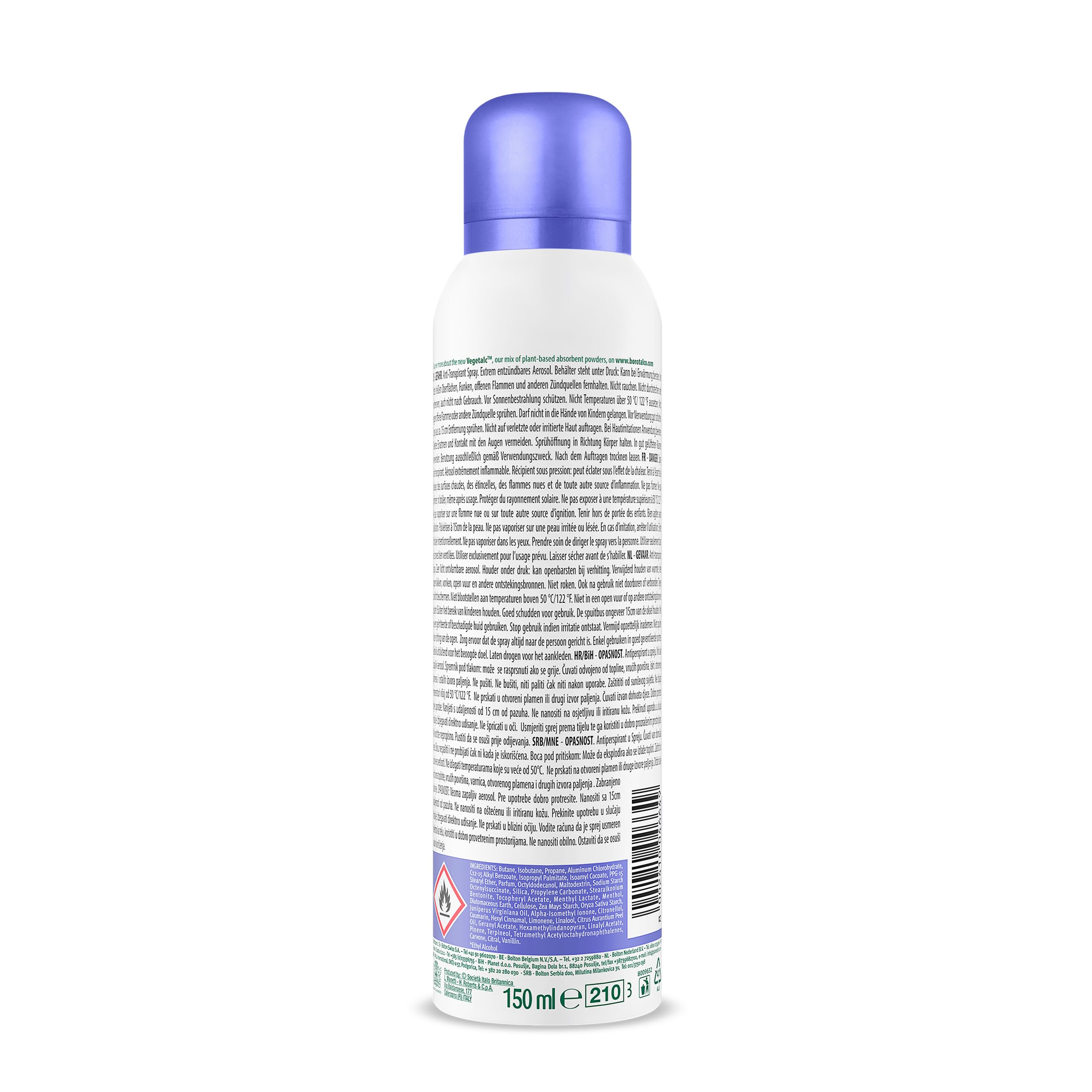 Borotalco Fresh Non-Stop Deo Spray 150ml Aquatic Flowers 72h