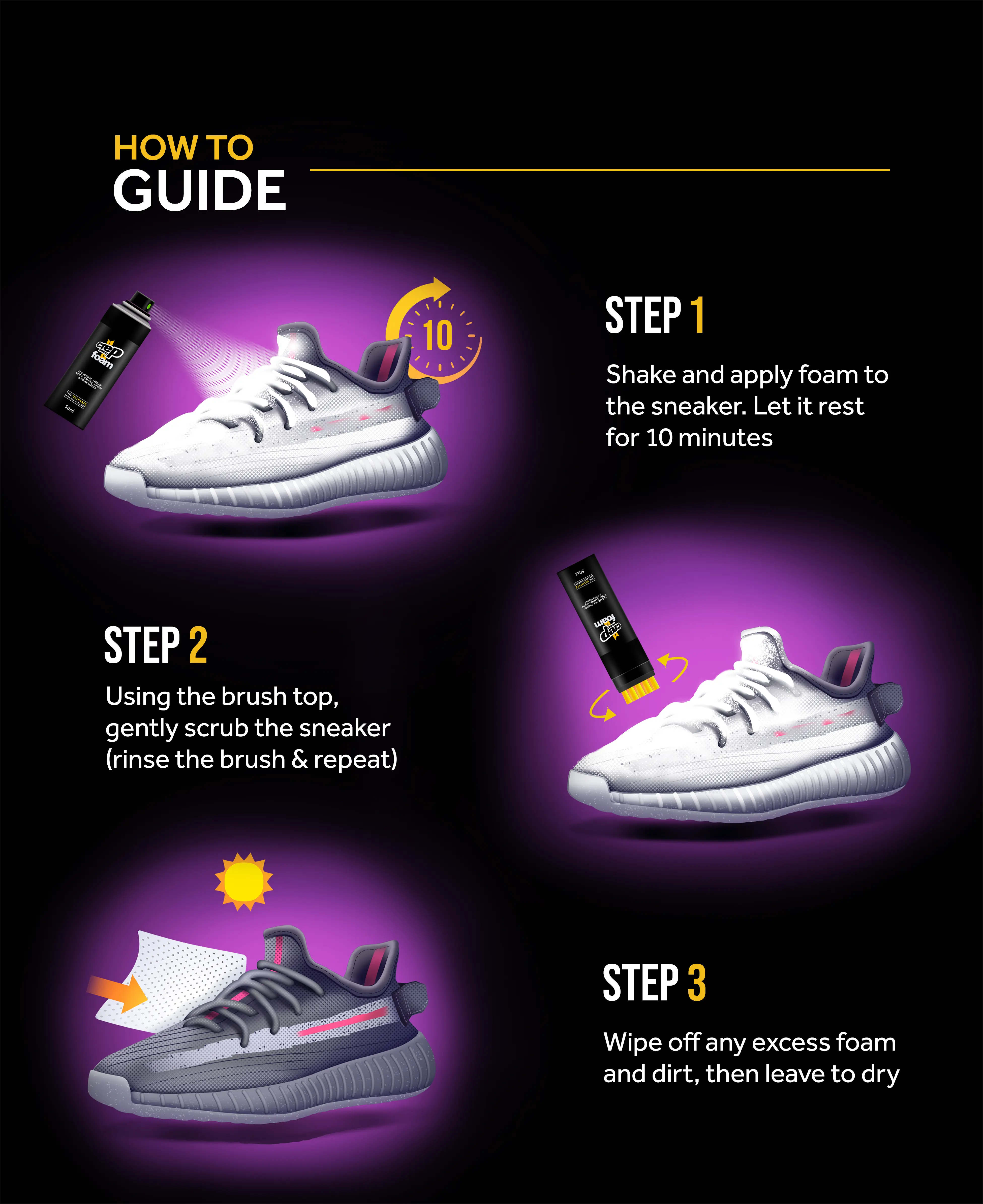 Crep Protect Starter Pack Sneaker Set Spray 50 ml Schaum