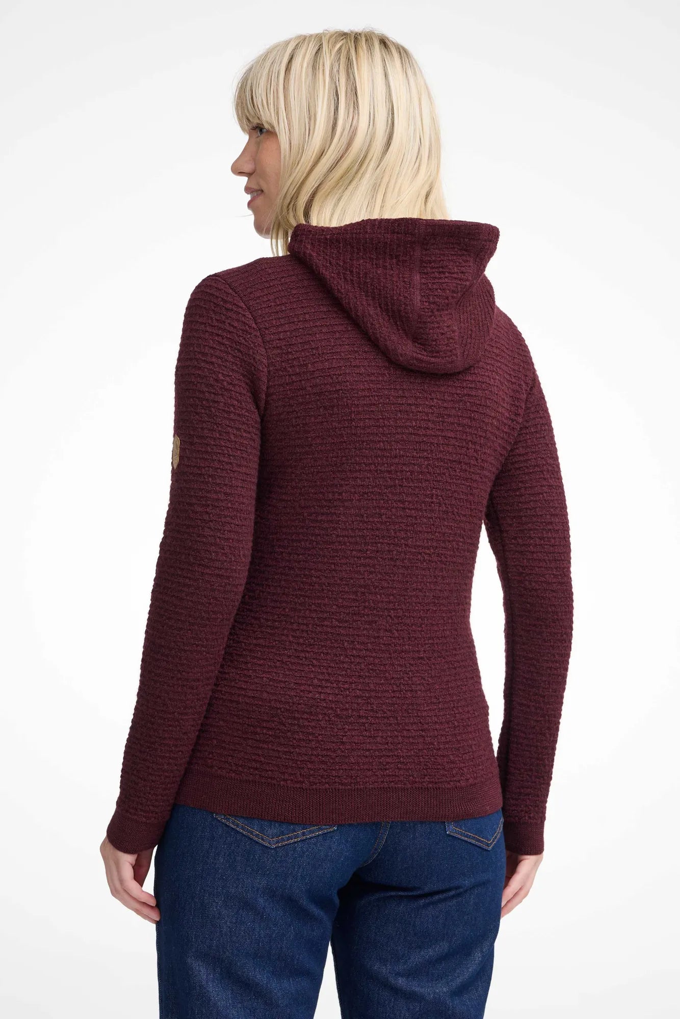 Ivanhoe Morel Hood Strickhoodie ruby wine 40 Wolle