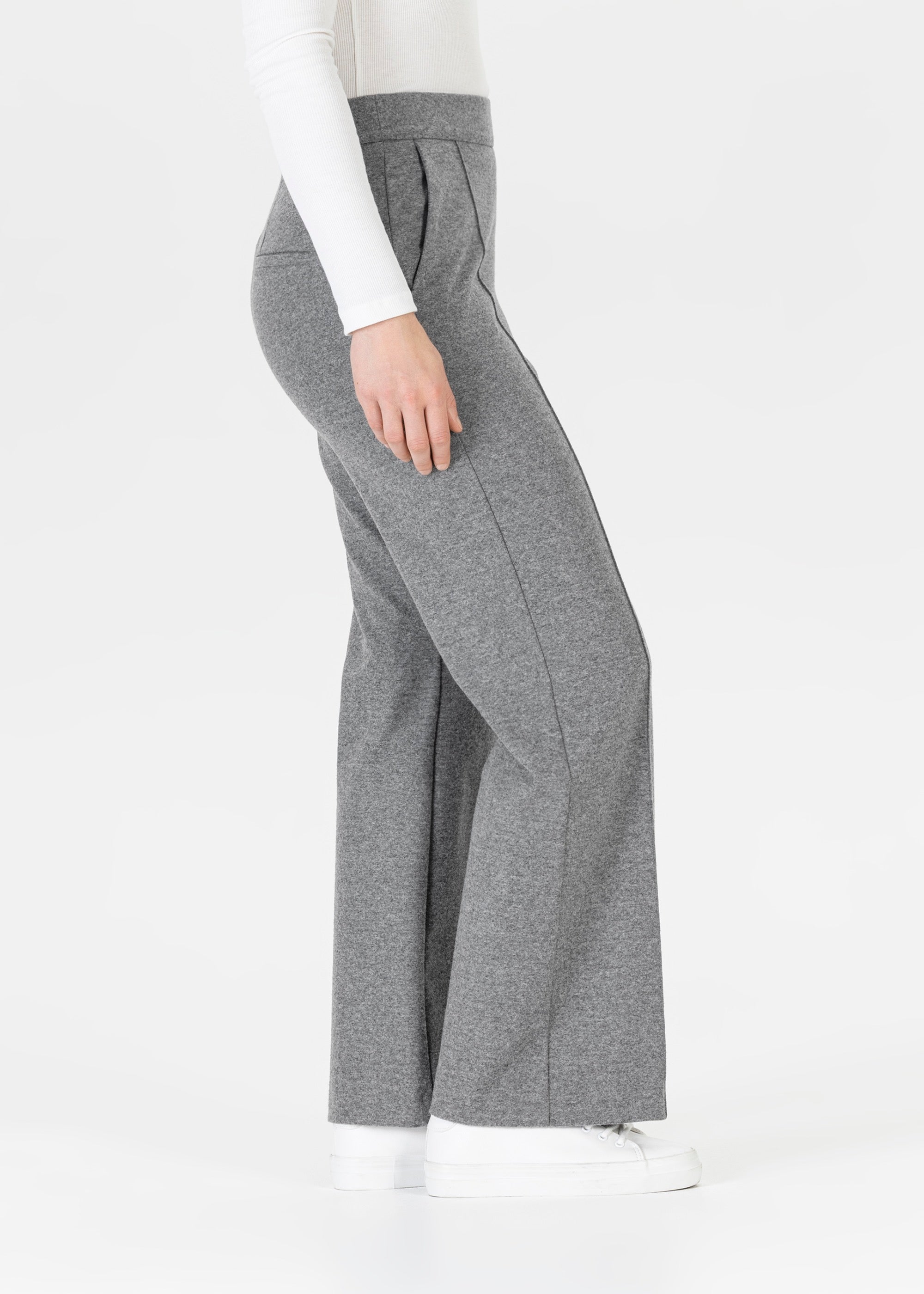 Stehmann Hellena Hose grau melange Flanell-Jersey