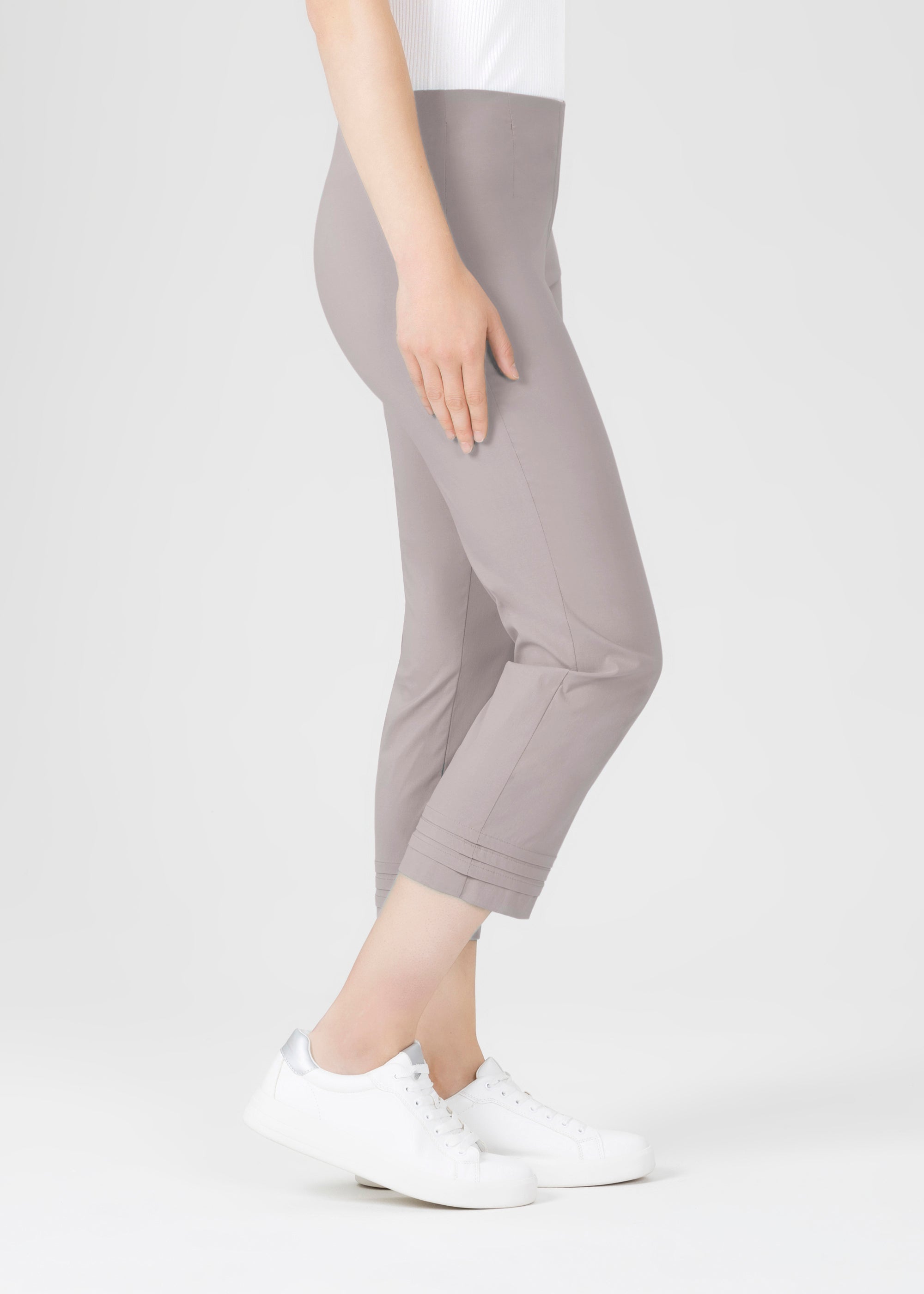 Stehmann Ina 6/8-Hose simply taupe Straight Fit Bengaline
