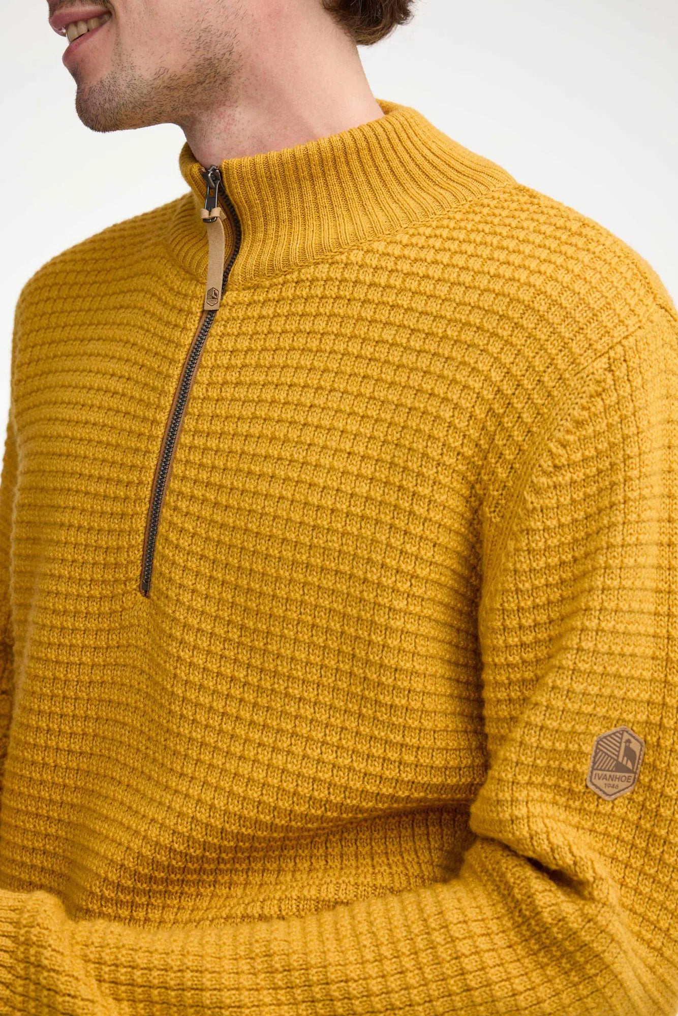 Ivanhoe Moritz Half Zip Wollpullover Autumn Blaze 100% Wolle