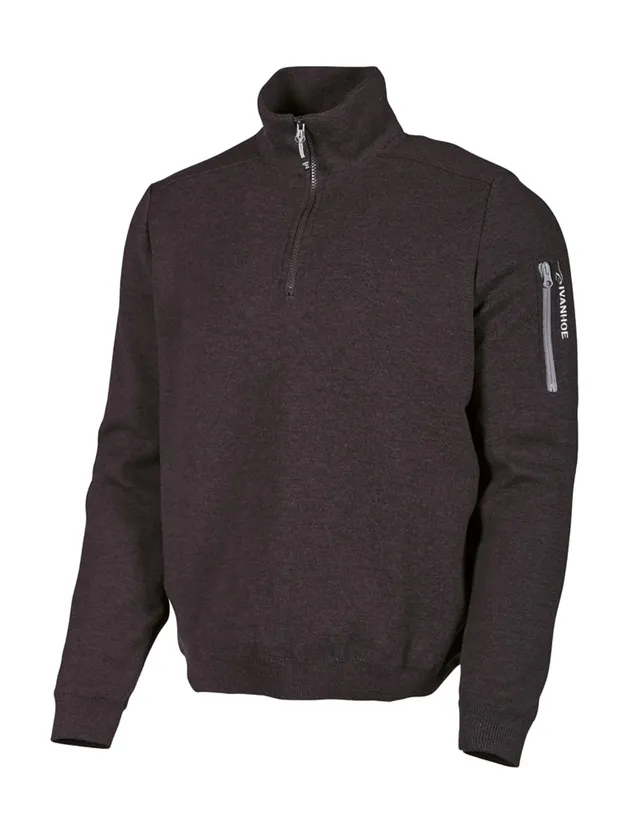 Ivanhoe Hadar Half Zip Troyer Black S 100% Merinowolle