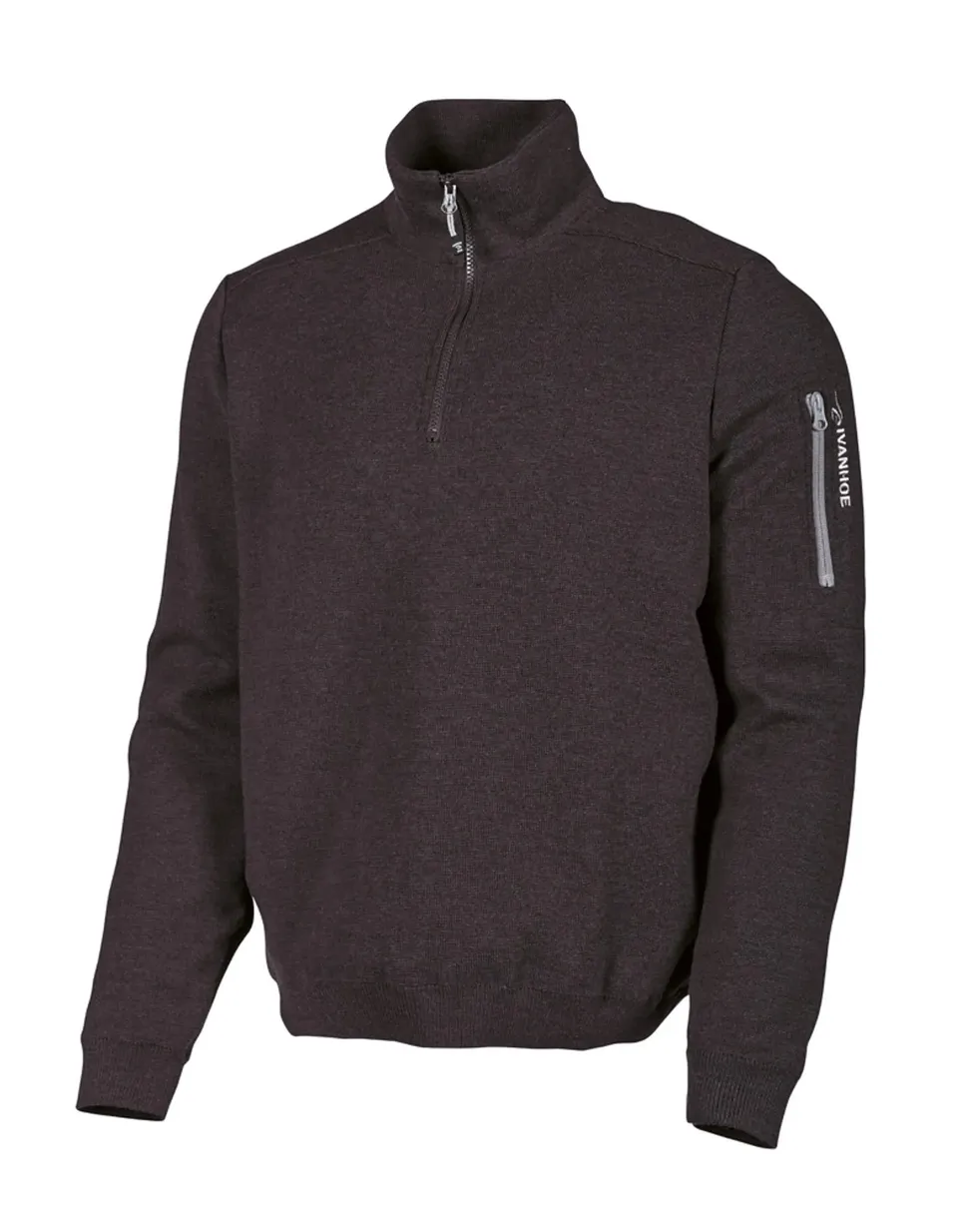 Ivanhoe Hadar Half Zip Troyer Black S 100% Merinowolle
