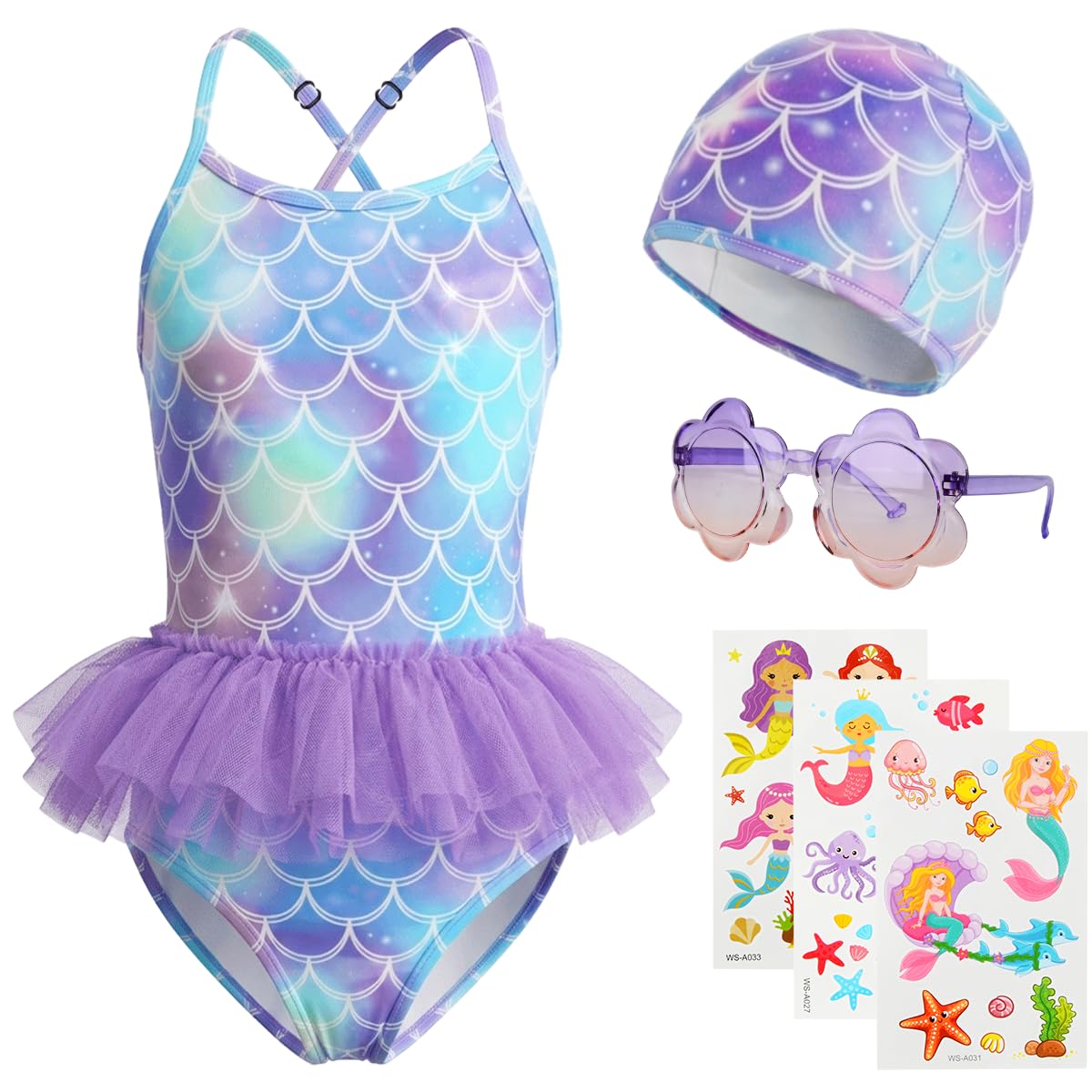 YYDSXK Swimwear Badeanzug Mädchen Meerjungfrau 5-6 Jahre