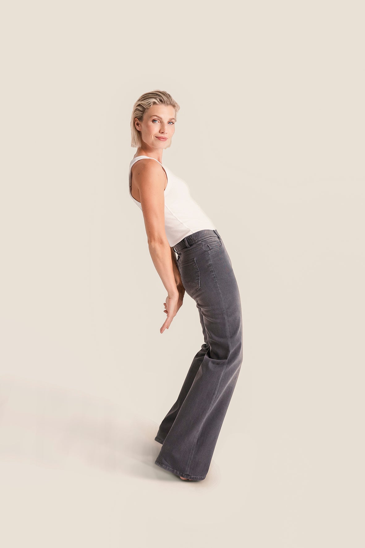 Stehmann Melli Wide Leg Jeans slate grey Powerstretch