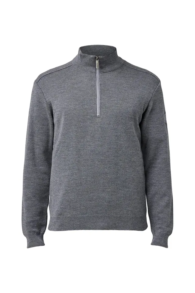 Ivanhoe Ziptröjor Ruben Half Zip Merinopullover Grey