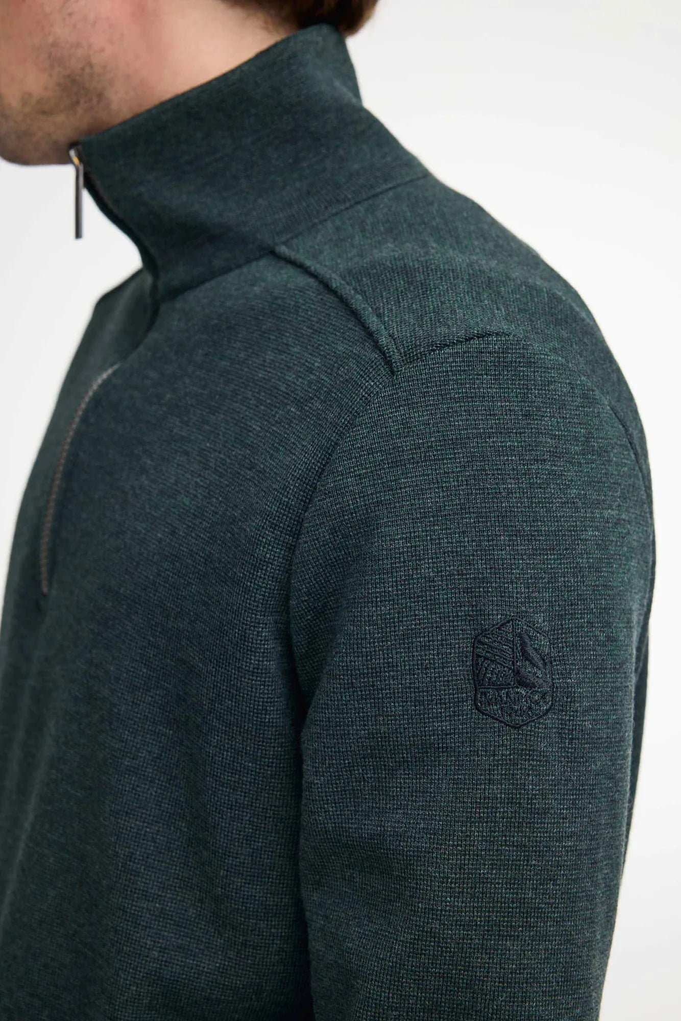 Ivanhoe Ruben Half Zip WB Herren Pullover Rifle Green Merino