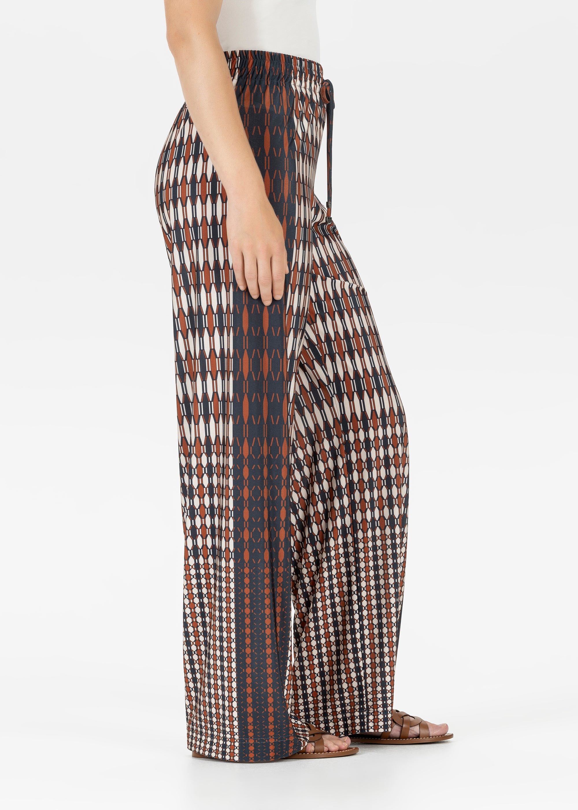 Stehmann Reva Straight Fit Reisehose marine Print
