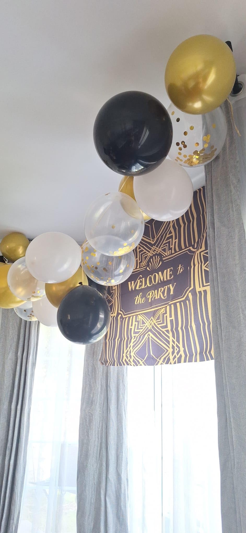 YYDSXK 20er Jahre Party Deko Set Schwarz Gold 131-tlg