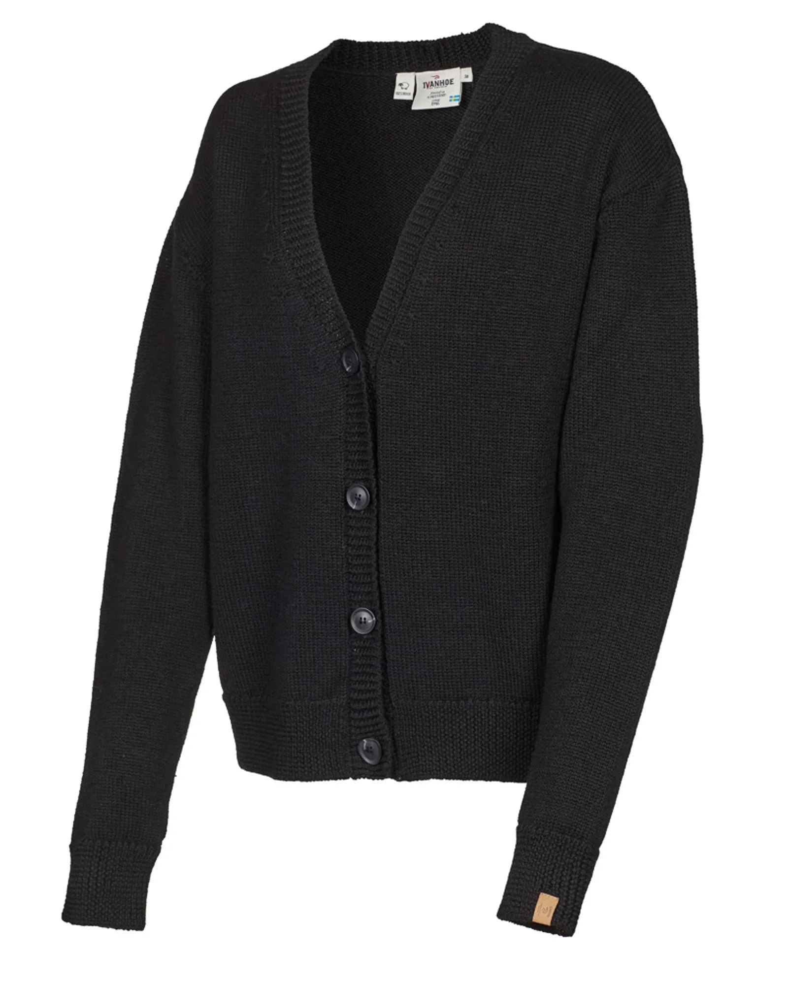 Ivanhoe Tröjor GY Liared Strickjacke Schwarz 100% Wolle