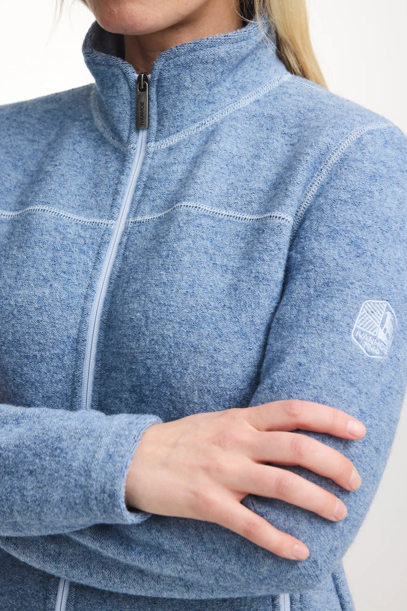 Ivanhoe Beata Full Zip Wolljacke Faded Denim 450g/m²