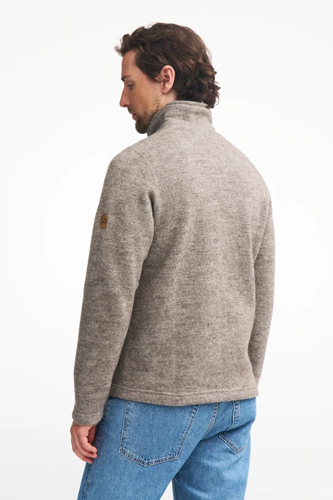 Ivanhoe Ziptröjor NLS Sap Full Zip Wolljacke Latte ungefärbt