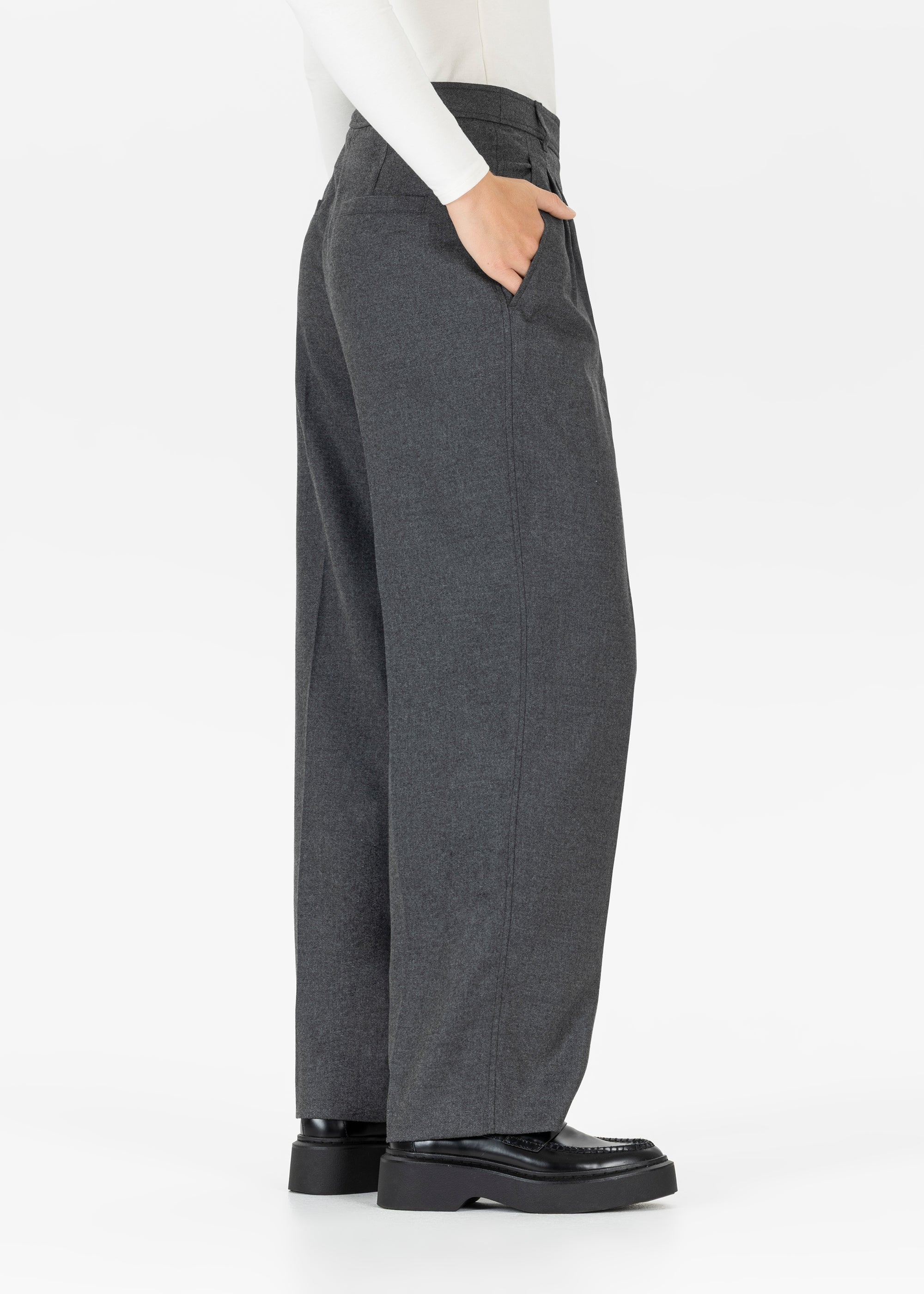 Stehmann Fancie Anzughose Damen Anthrazit Melange Straight Fit
