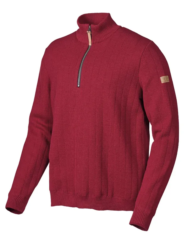 Ivanhoe Hugo Half Zip Windbreaker Herren Deep Red Wolle