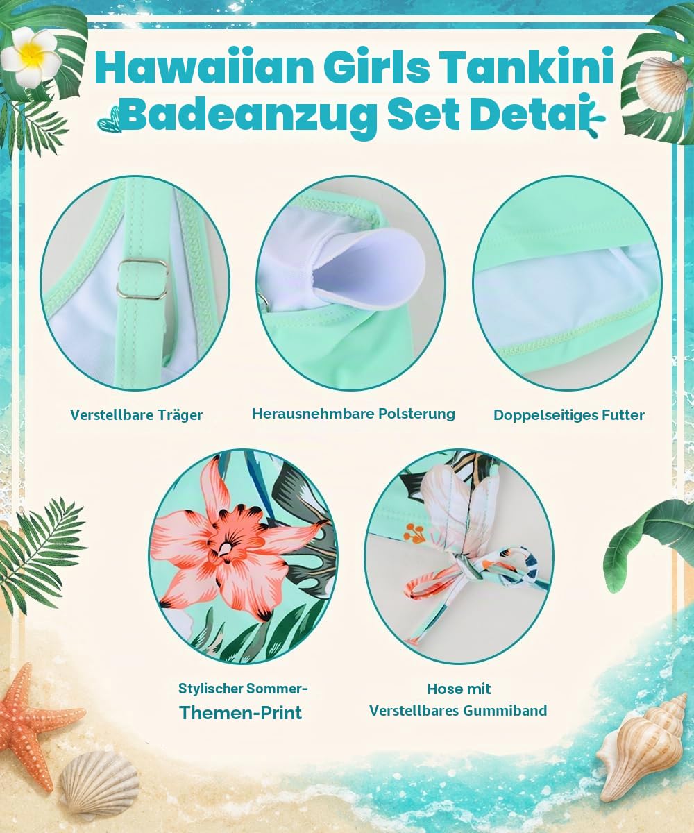 YYDSXK Swimwear Tankini Badeanzug Mädchen 2-teilig 11–16 Jahre