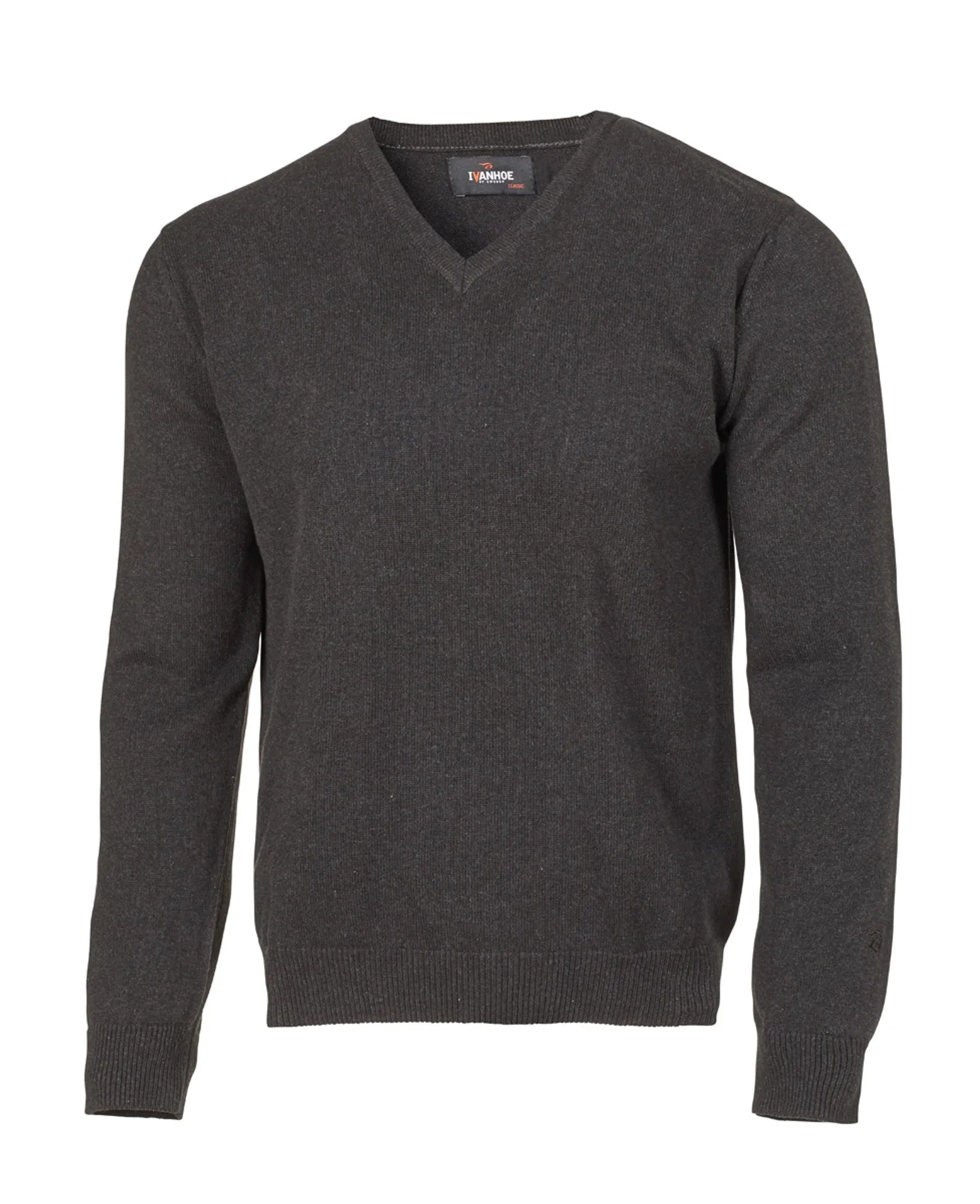 Ivanhoe PD V-Neck Male Pullover Graphite Marl Bio-Baumwolle