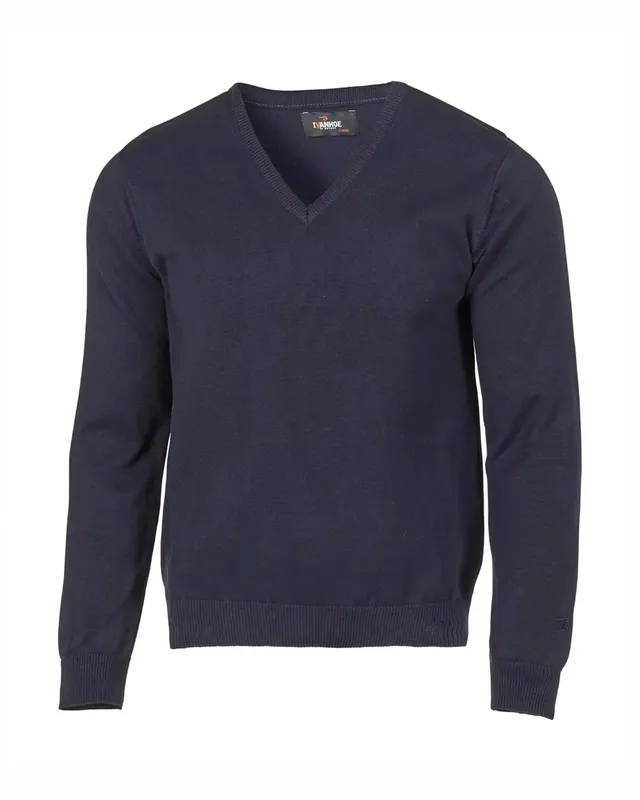 Ivanhoe PD V-Neck Pullover Navy M Bio-Baumwolle