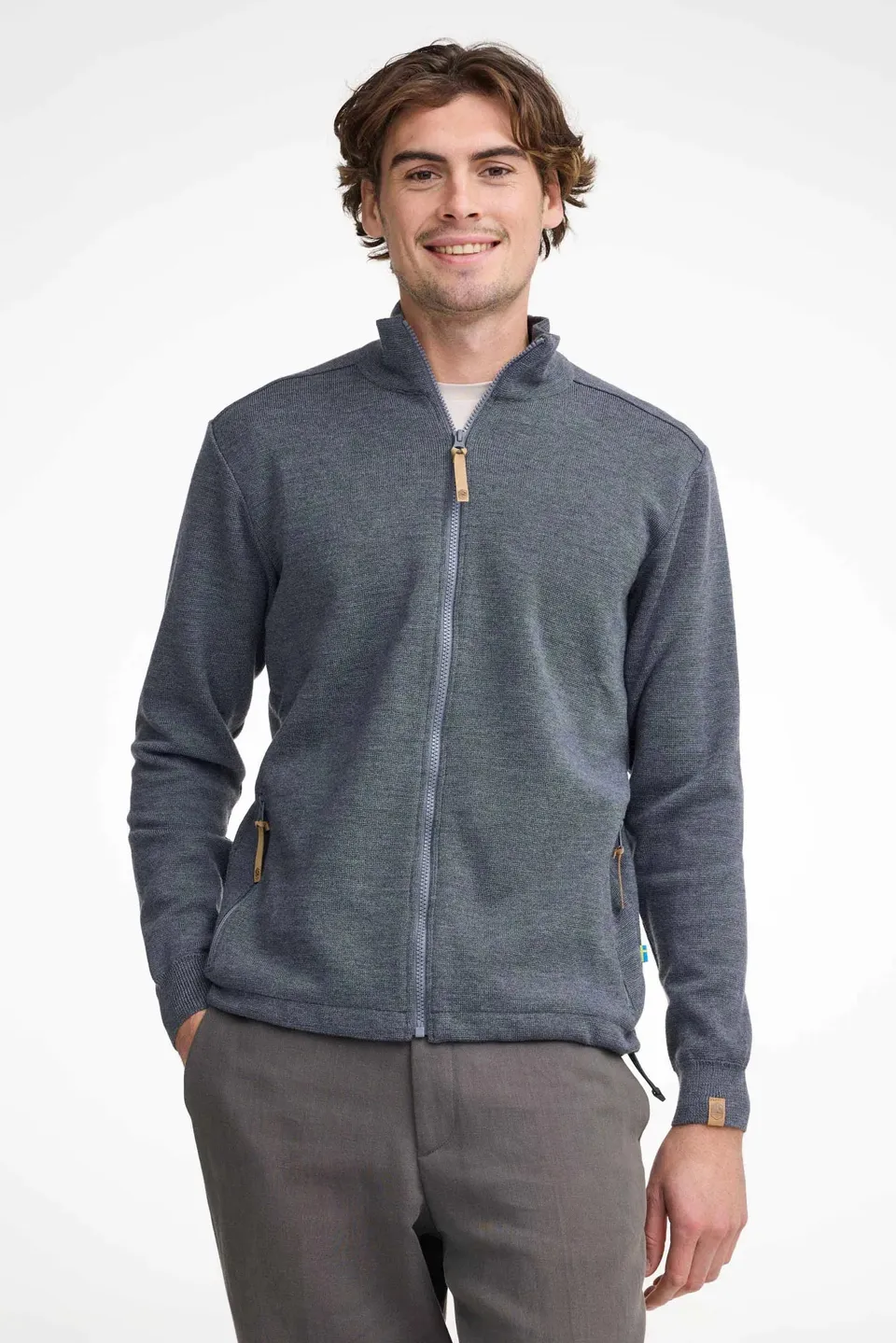 Ivanhoe Ziptröjor Helmer Full Zip Strickjacke Grau 100% Merino