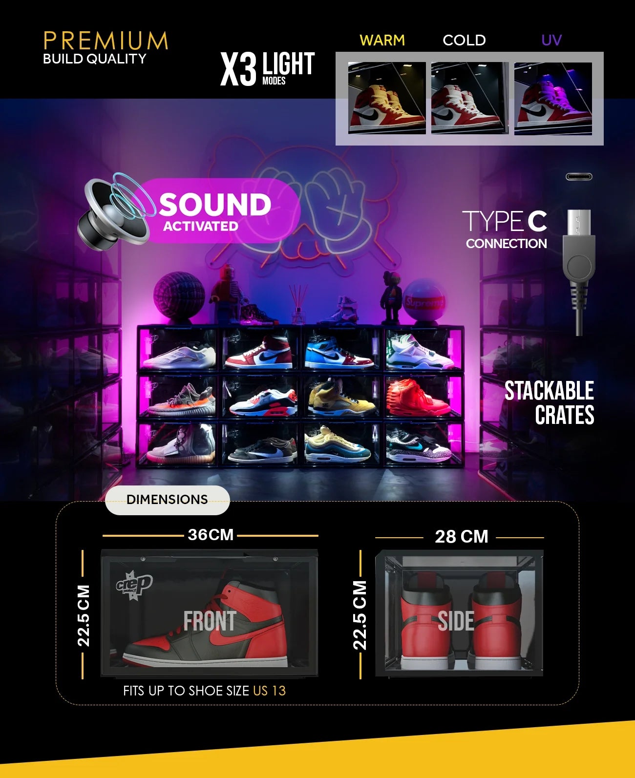Crep Protect Crate 3.0 Sneaker-Box LED bis US 13