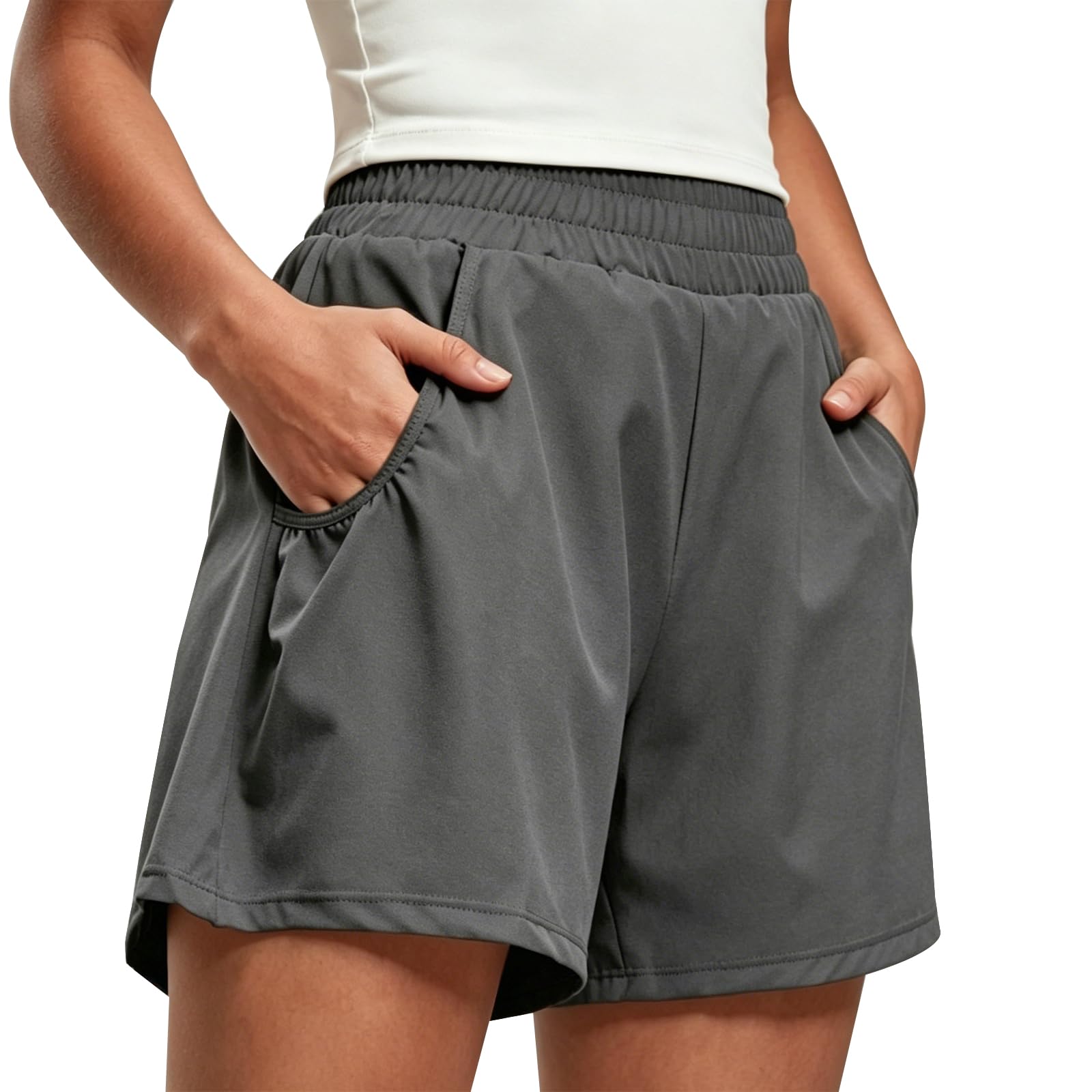 YYDSXK Badeshorts Damen High Waist Schwarz UPF50+ Gr.L
