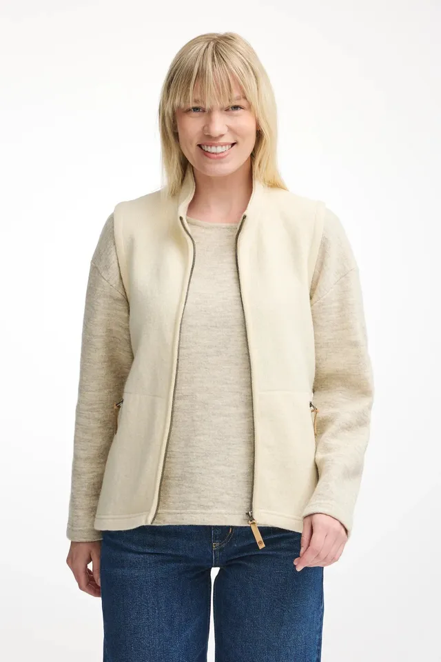 Ivanhoe NLS Coco Vest Wollweste Natural White 100% Wolle
