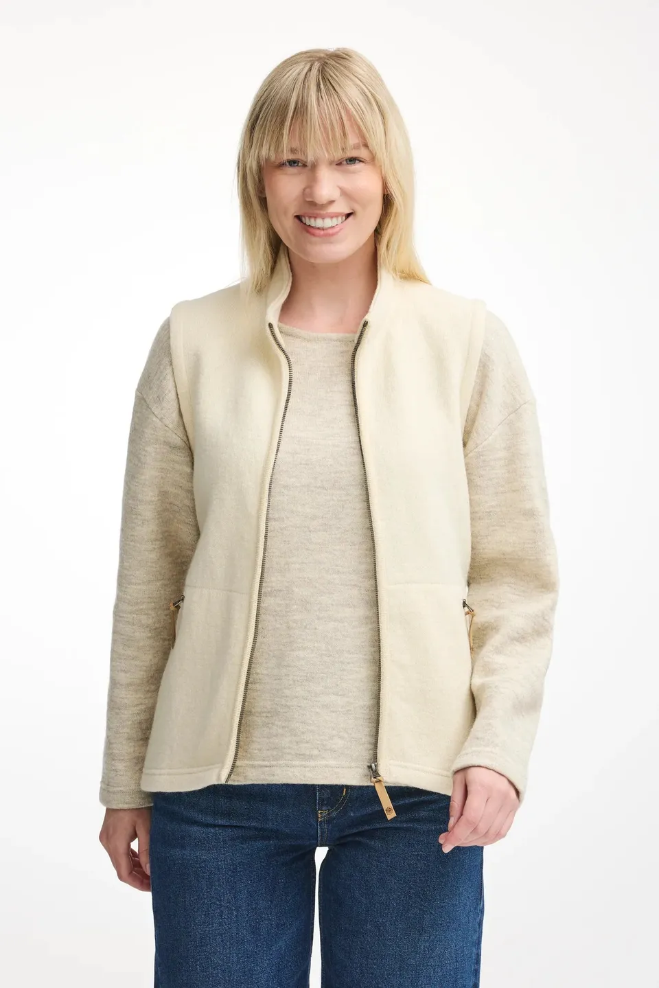 Ivanhoe NLS Coco Vest Wollweste Natural White 100% Wolle