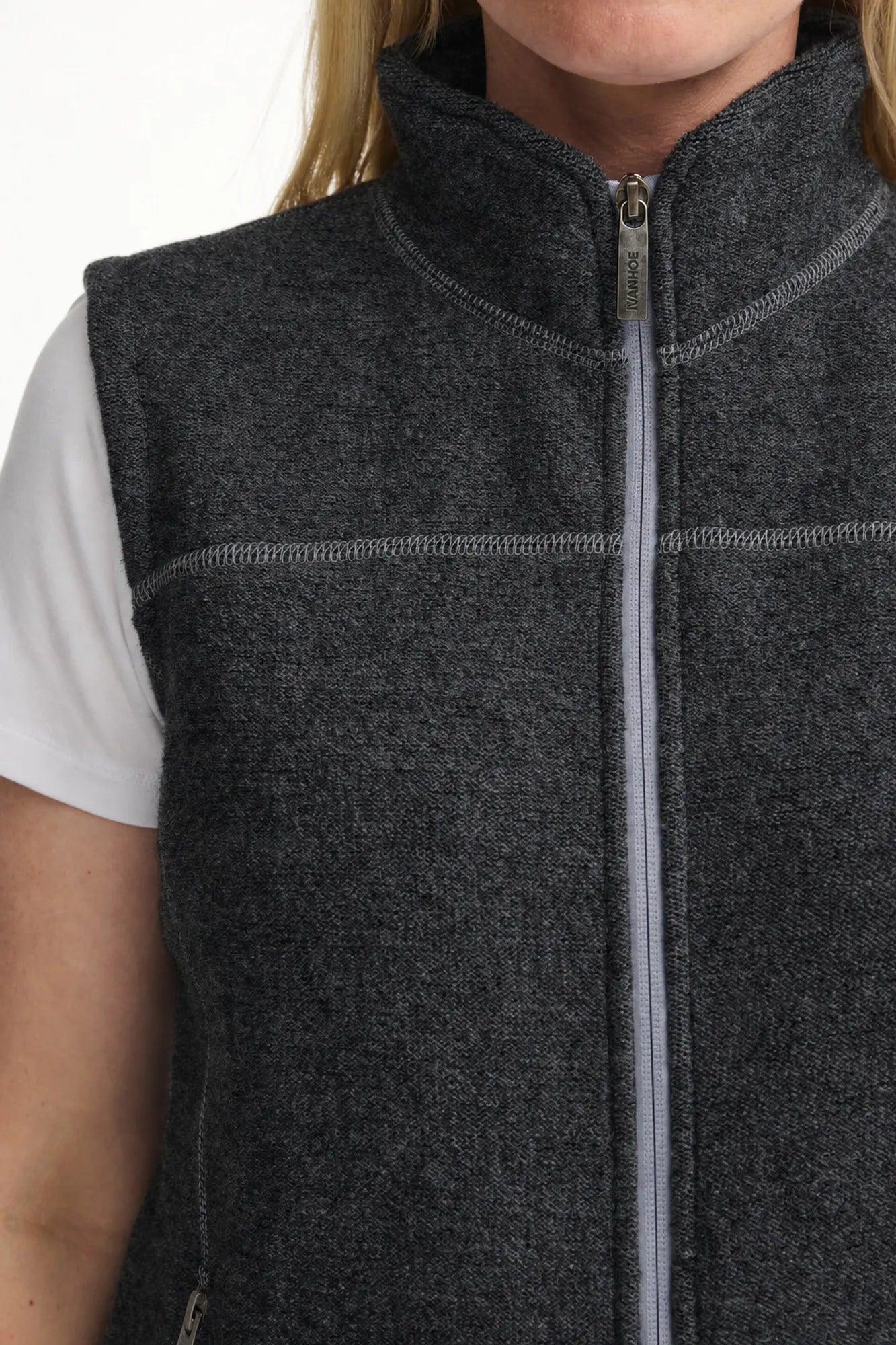 Ivanhoe Beata Vest Wollweste Graphite Marl 38