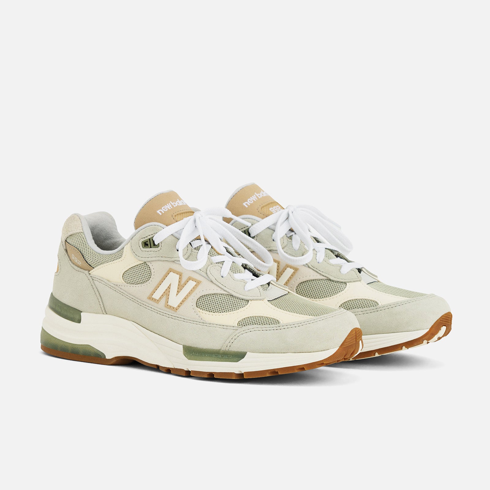 New Balance 992 Made in USA Sneaker Olivine Cashew Mesh