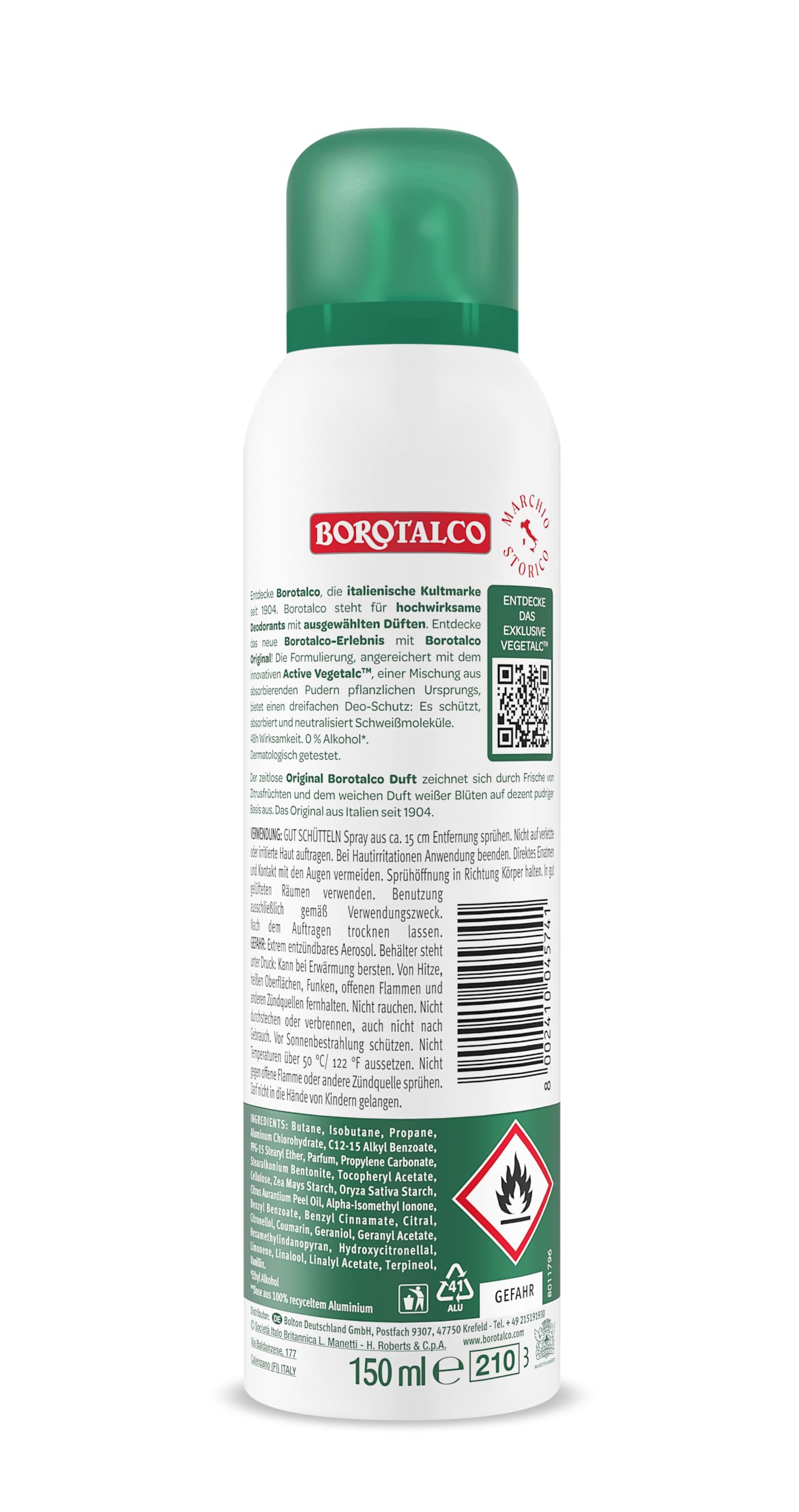 Borotalco Original Deospray 48h ohne Alkohol