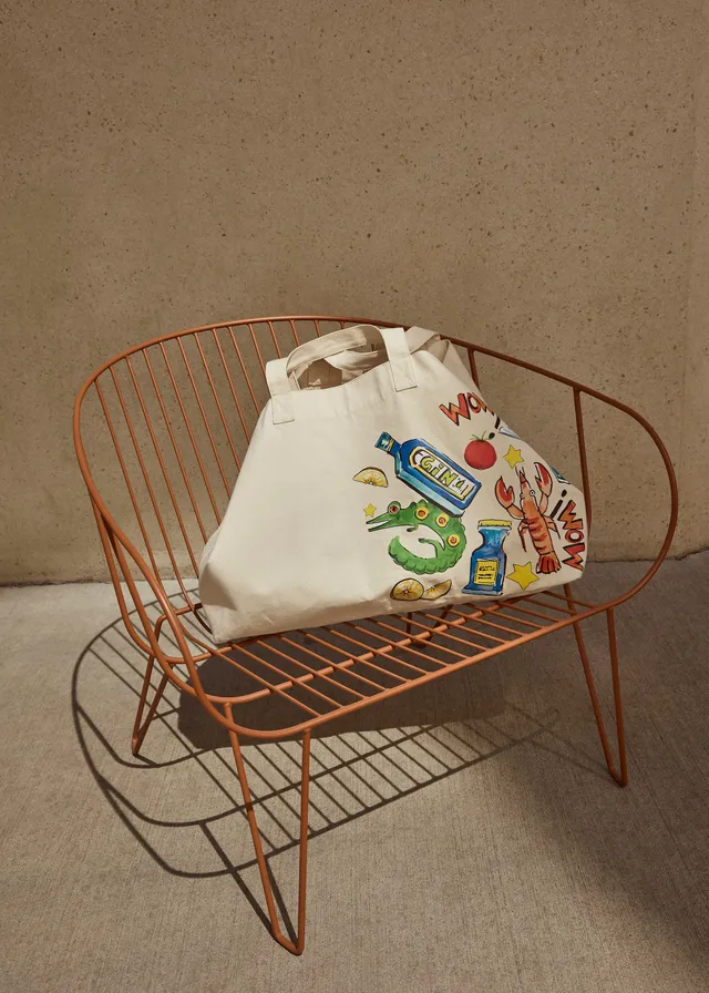 Stehmann Beach Bag natur Canvas Cocktail-Print