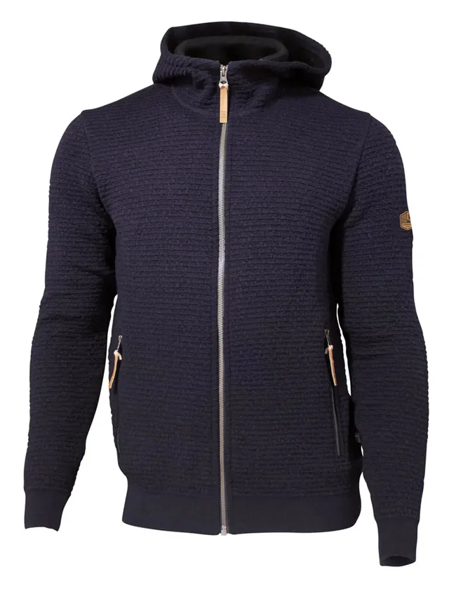 Ivanhoe Morel Hood Kapuzenpullover Navy S Wolle Tencel