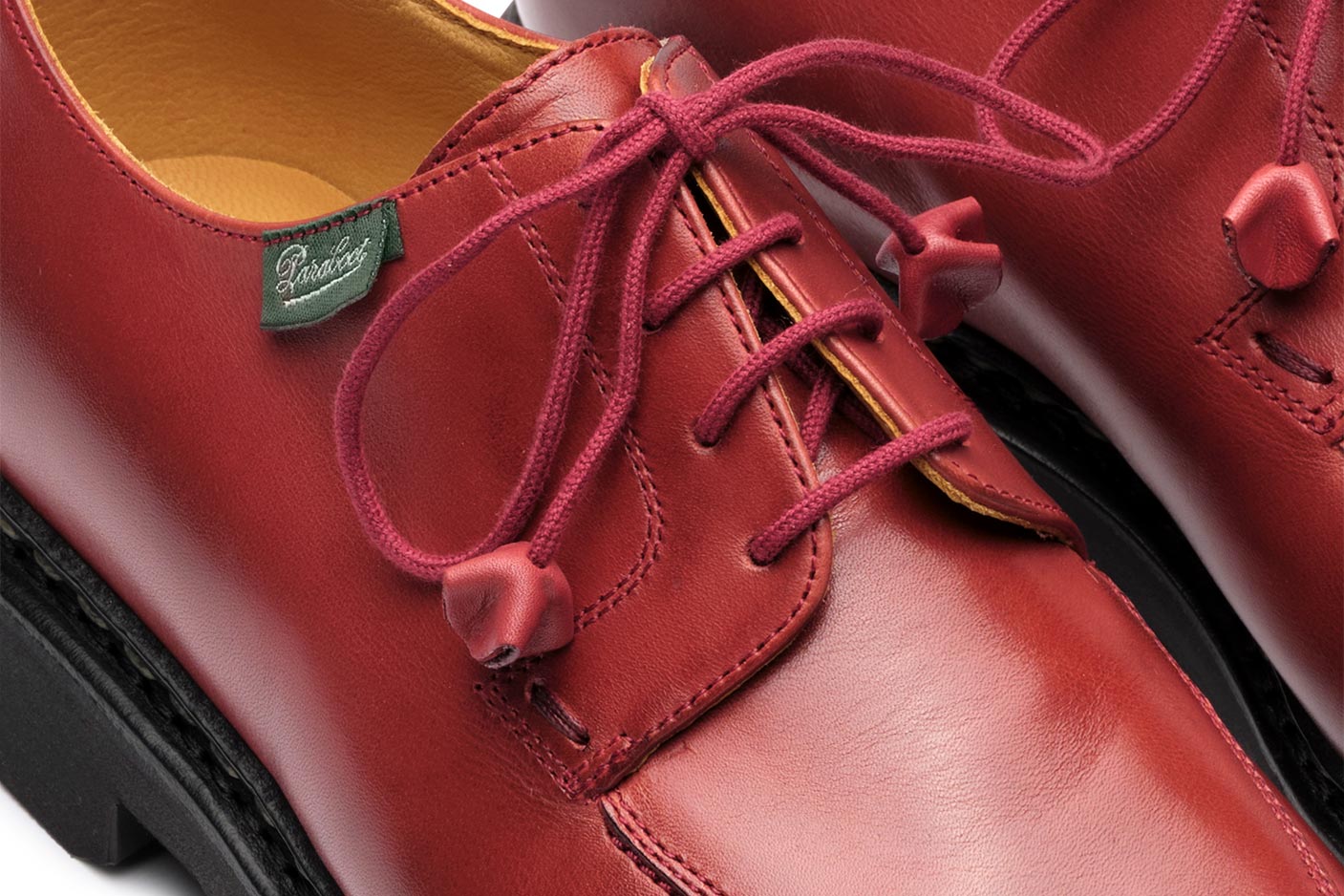 Paraboot Veley Griff Derby Rot Glattleder