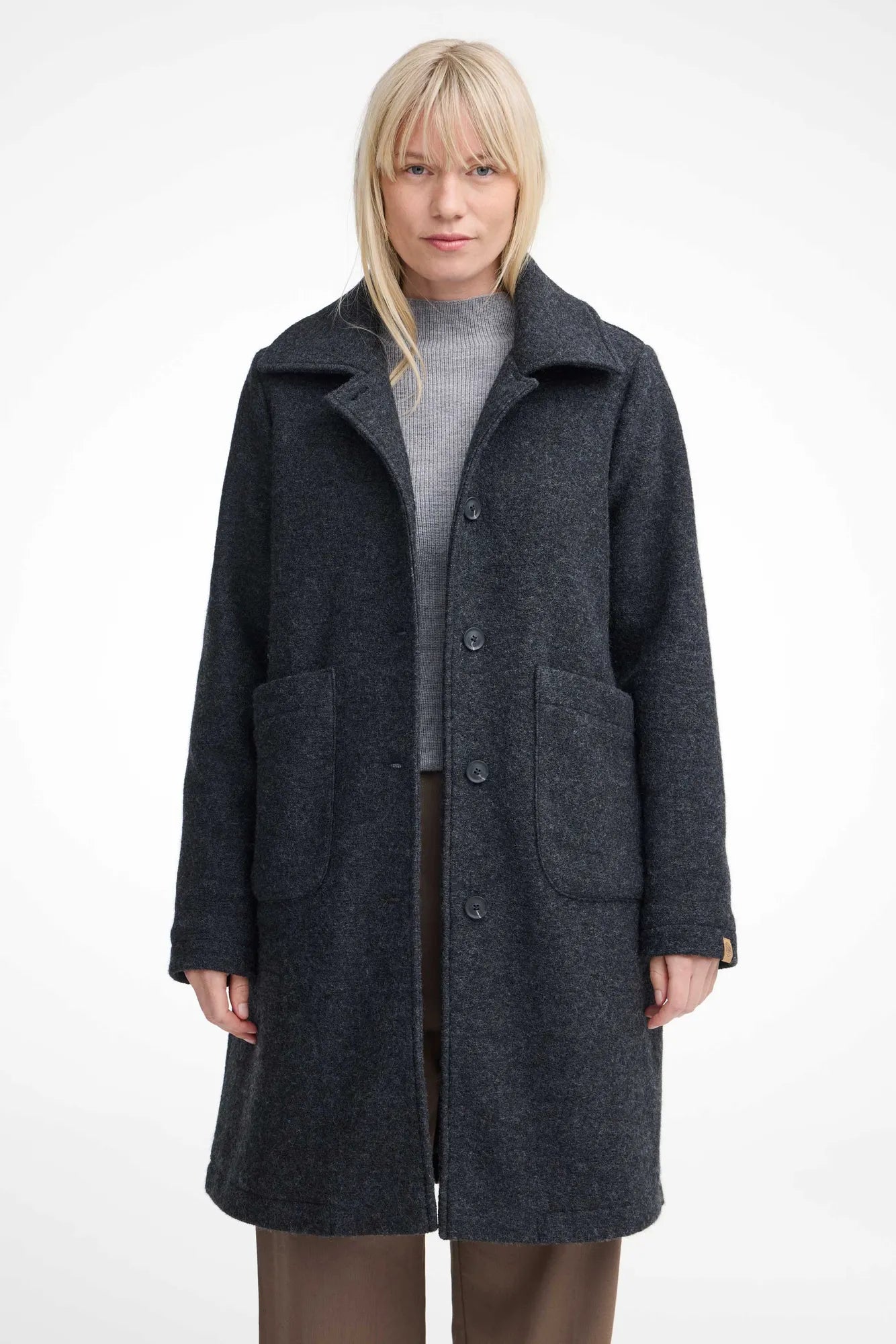 Ivanhoe Aplared Mantel Damen 36 Graphite Marl Filzwolle