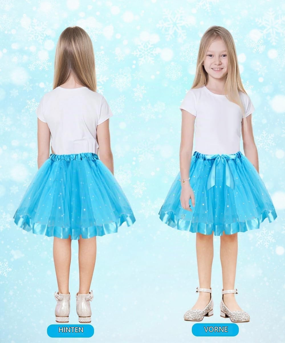 YYDSXK Elsa Kostüm Mädchen Gr. M mit Krone Set