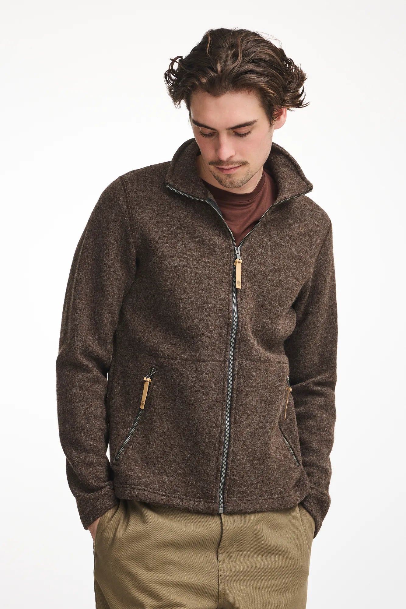 Ivanhoe NLS Sap Full Zip Wolljacke Chocolate S-XXL