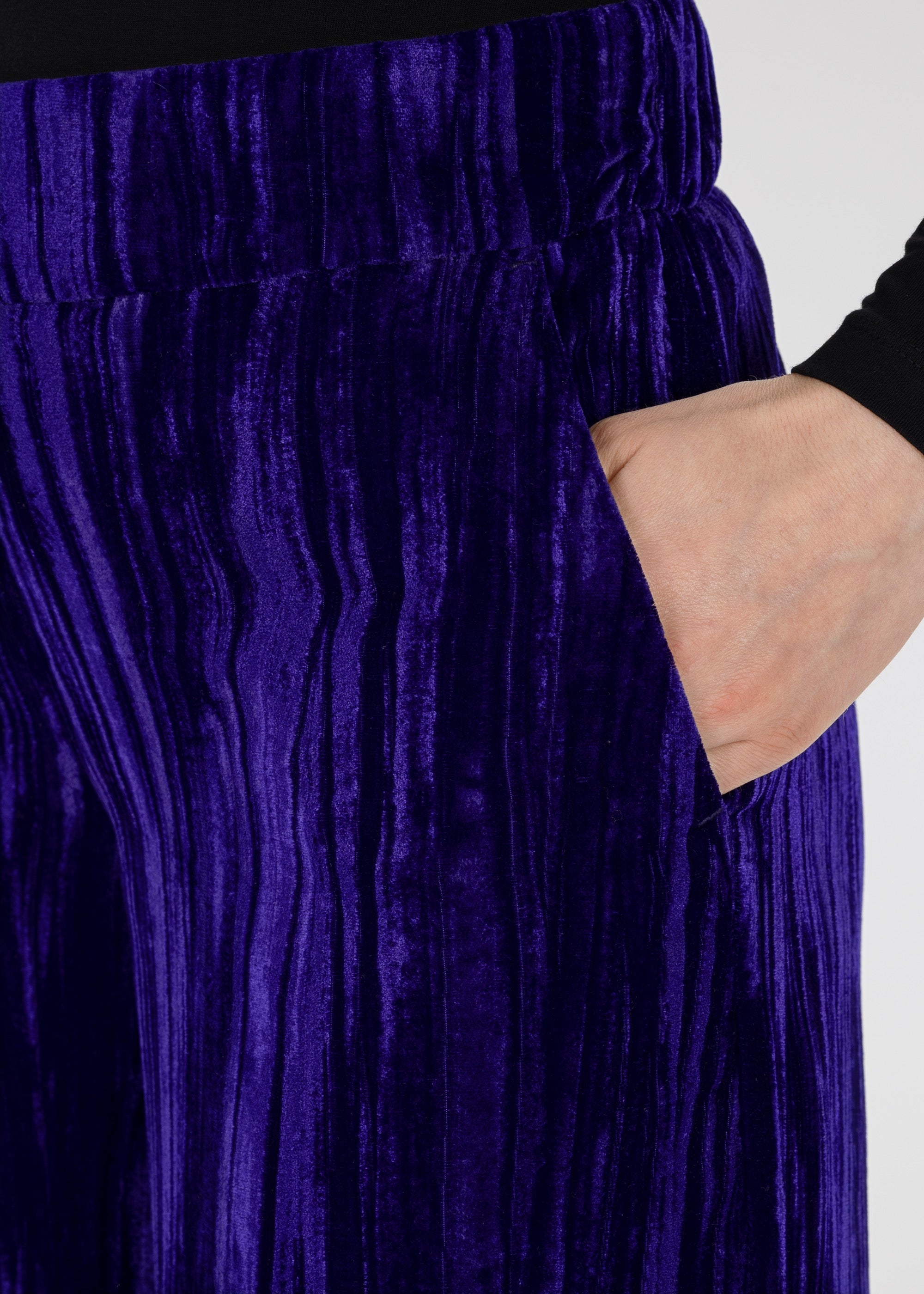 Stehmann Hamatit weite Hose lilac Crash-Samt
