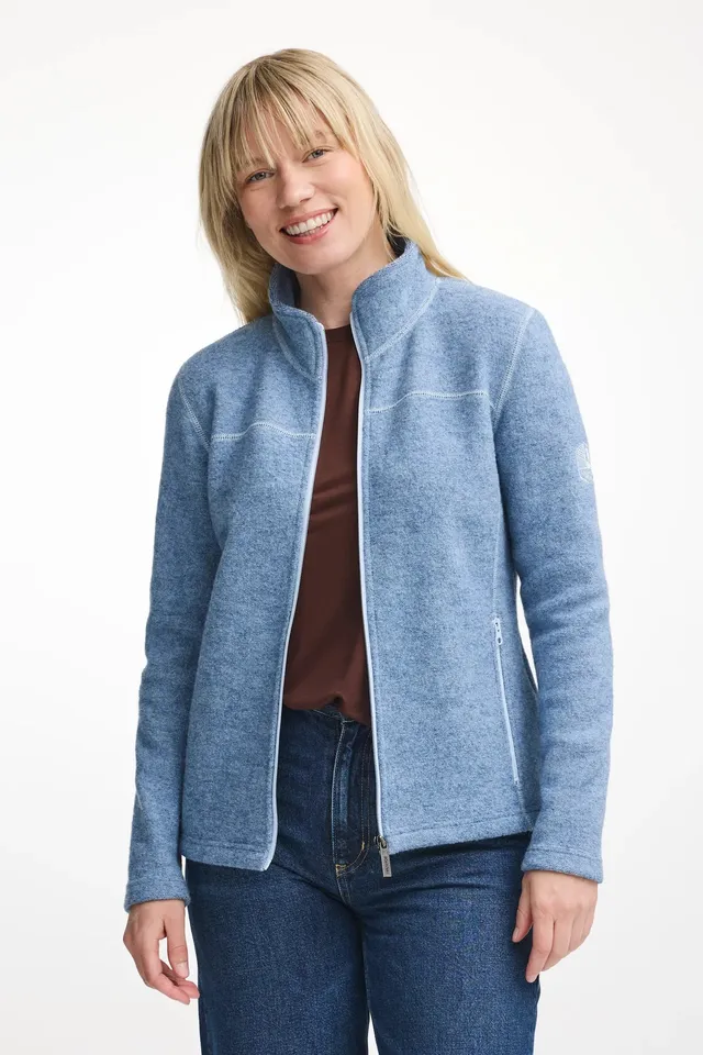 Ivanhoe Beata Full Zip Wolljacke Faded Denim 450g/m²