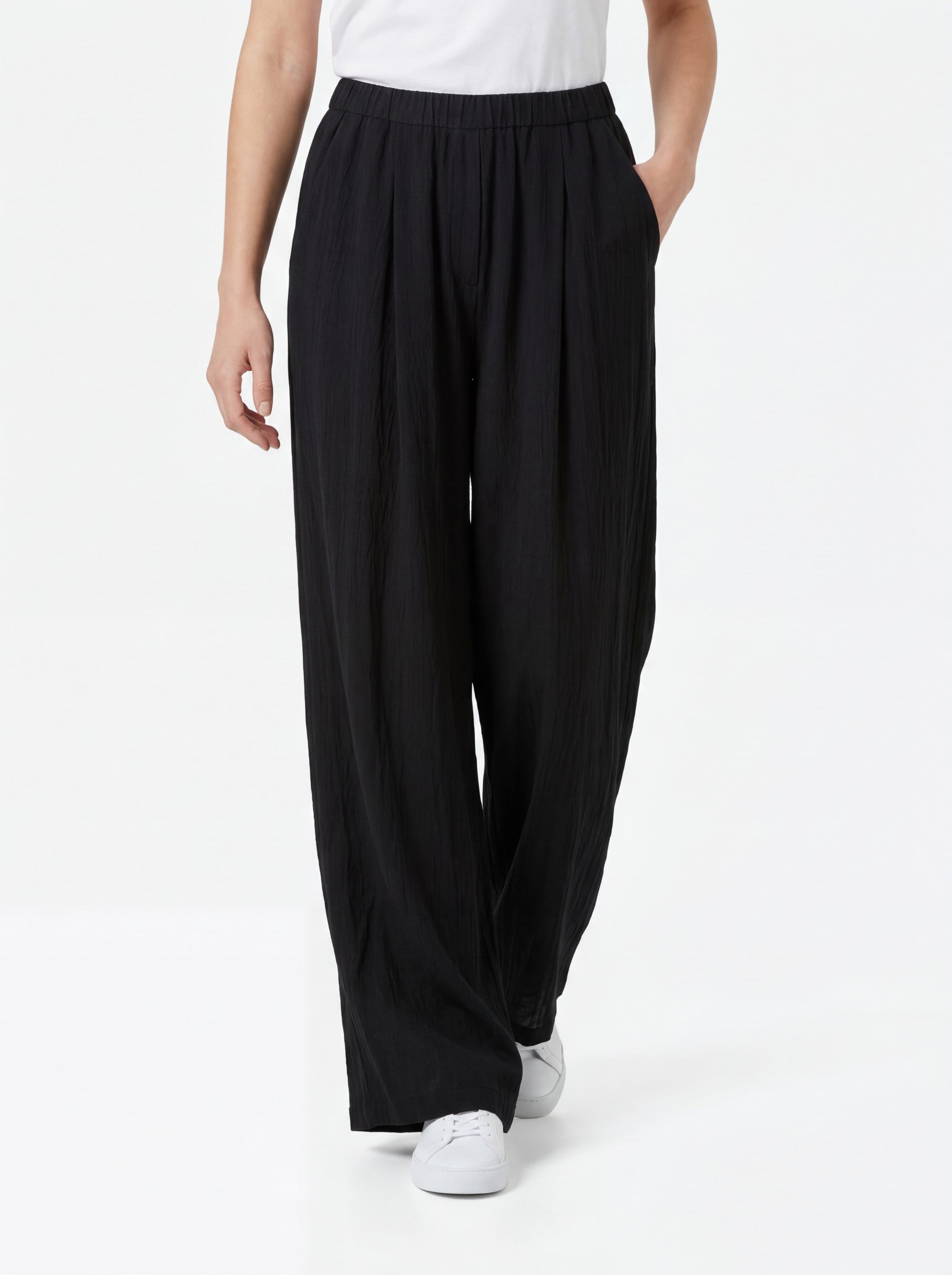 Stehmann Relaxed Fit Frencis Hose schwarz Wide-Leg